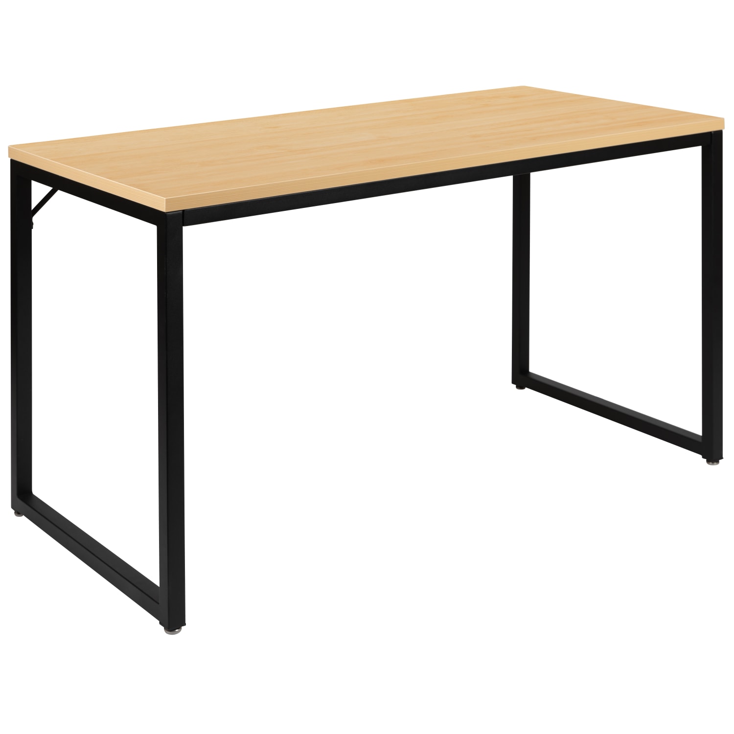 Flash Furniture 48inW Commercial-Grade Industrial Office Computer Desk, Maple/Black - Image 3