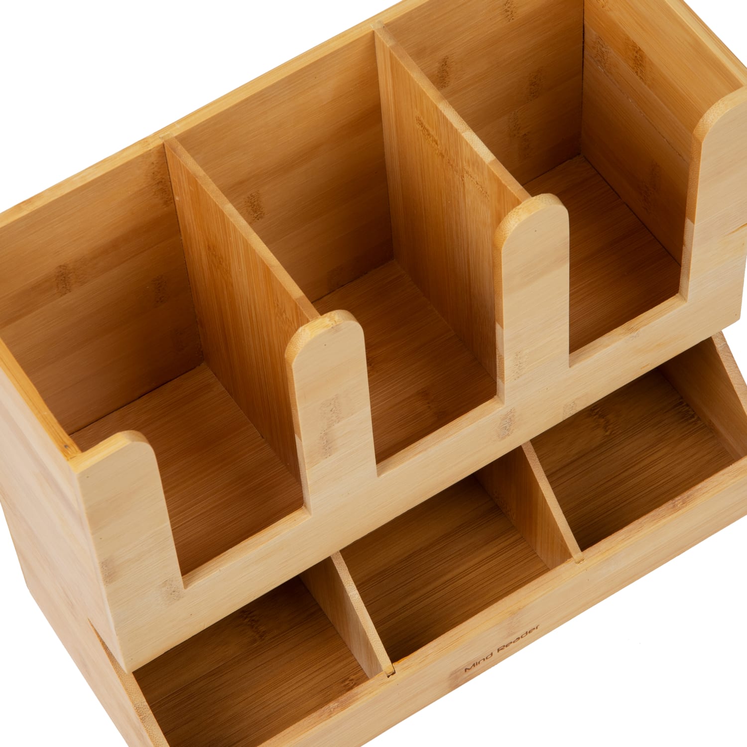 Mind Reader 6-Compartment 2-Tier Condiment Organizer, 11-1/2inH x 6-3/4inW x 13-31/50inD, Brown - Image 5