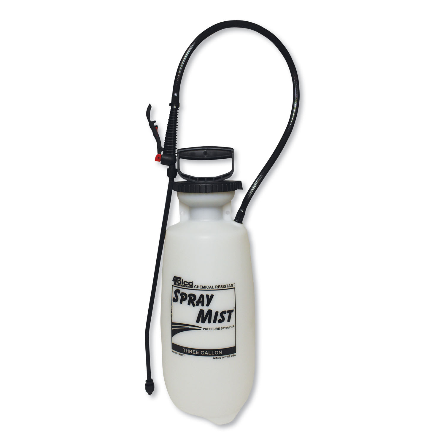 TOLCO Chemical Resistant Tank Sprayer, 3 gal, 0.63in x 30in Hose, White