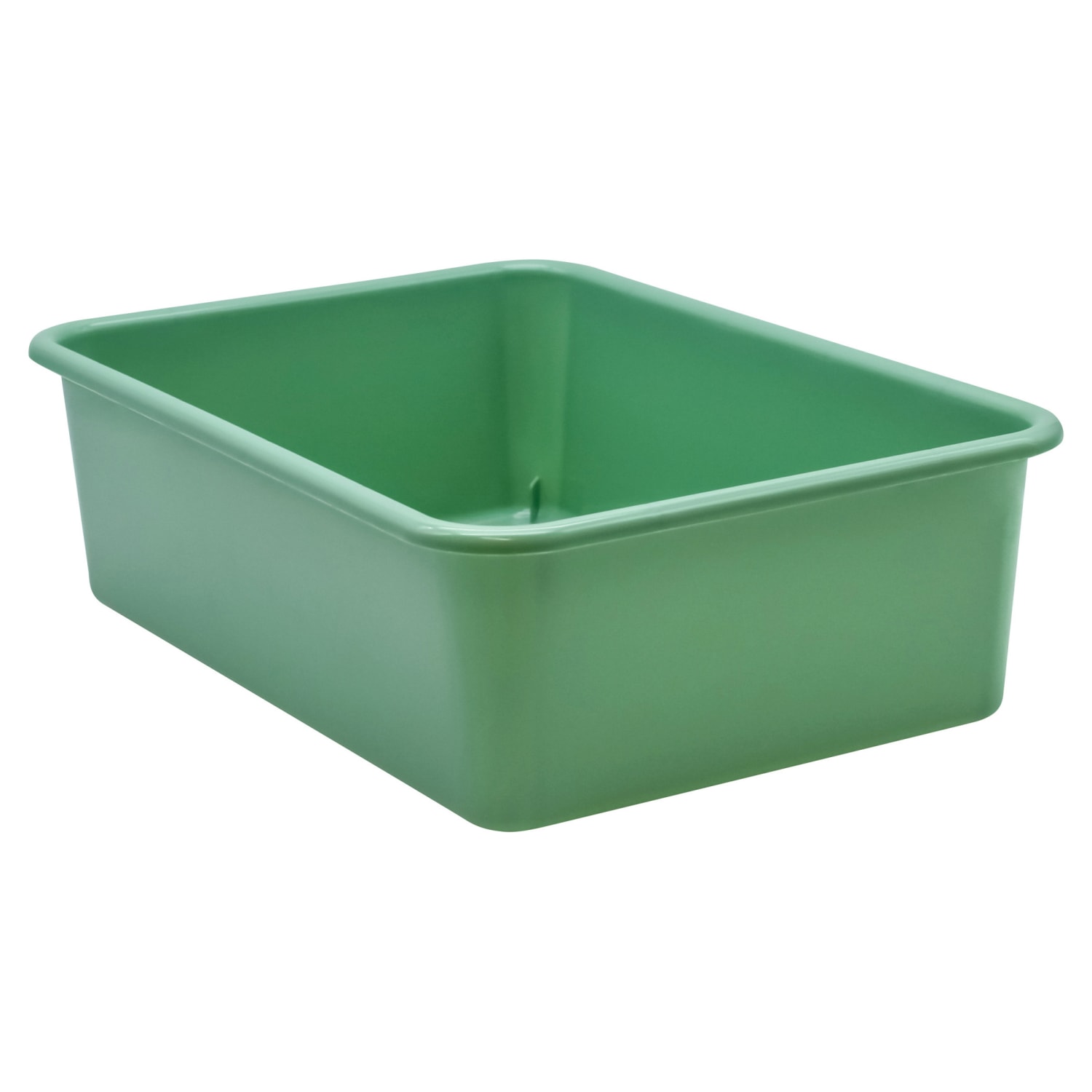 Teacher Created Resources Large Plastic Storage Bins, 5inH x 11-1/2inW x 16-1/4inD, Eucalyptus Green, Pack Of 3 Bins - Image 3