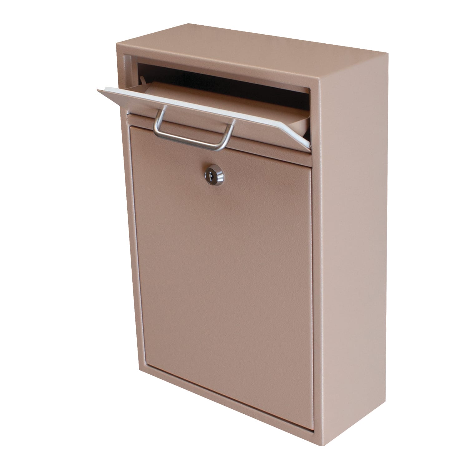 Mail Boss Locking Security Drop Box, 16 1/4inH x 11 1/4inW x 4 3/4inD, Tan - Image 3