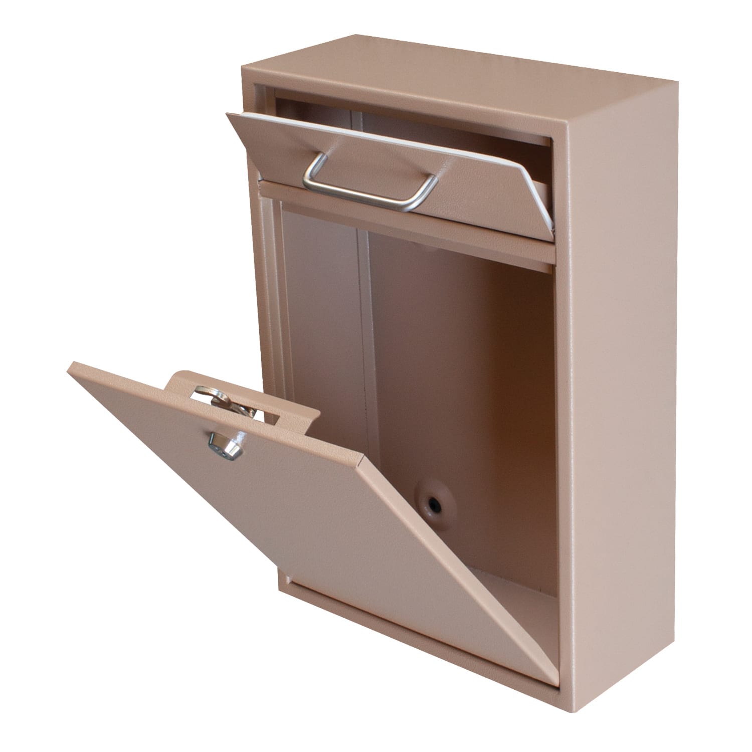 Mail Boss Locking Security Drop Box, 16 1/4inH x 11 1/4inW x 4 3/4inD, Tan - Image 4