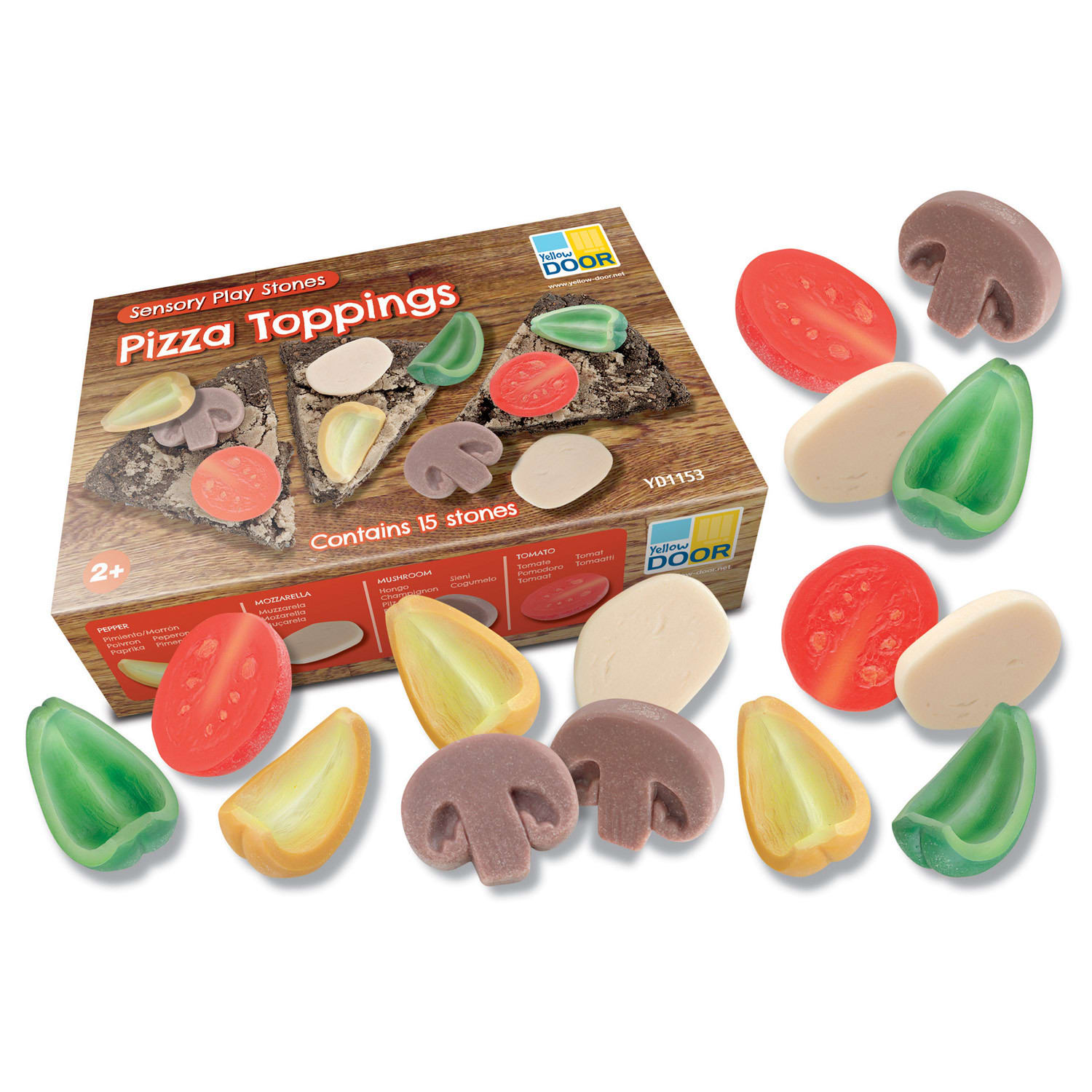 Yellow Door Sensory Play Stones, Pizza Toppings, Set Of 15 Stones - Image 3