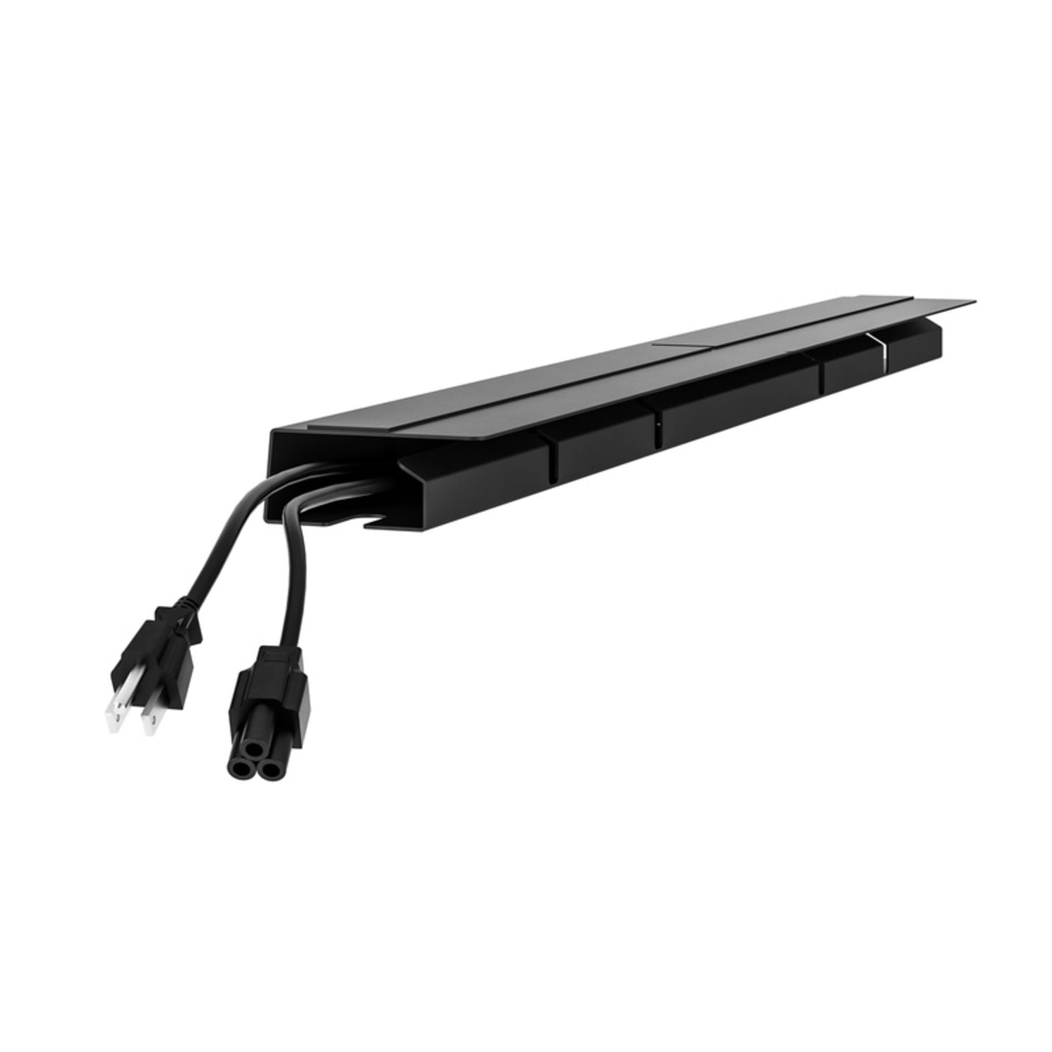 Fellowes Trough Deluxe Conceal Cable Management/Organizers, 18in x 19in, Black, Set Of 2 Organizers
