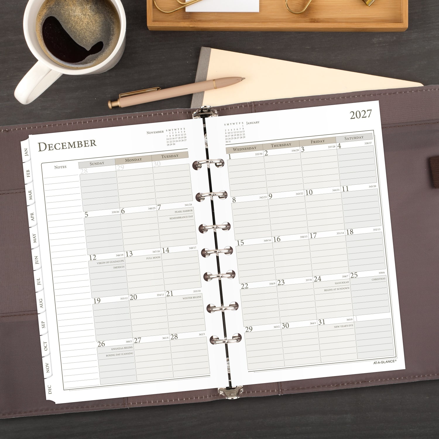 AT-A-GLANCE 2027 Weekly Monthly Planner Refill, Loose-Leaf, Desk Size, 5 1/2in x 8 1/2in - Image 4