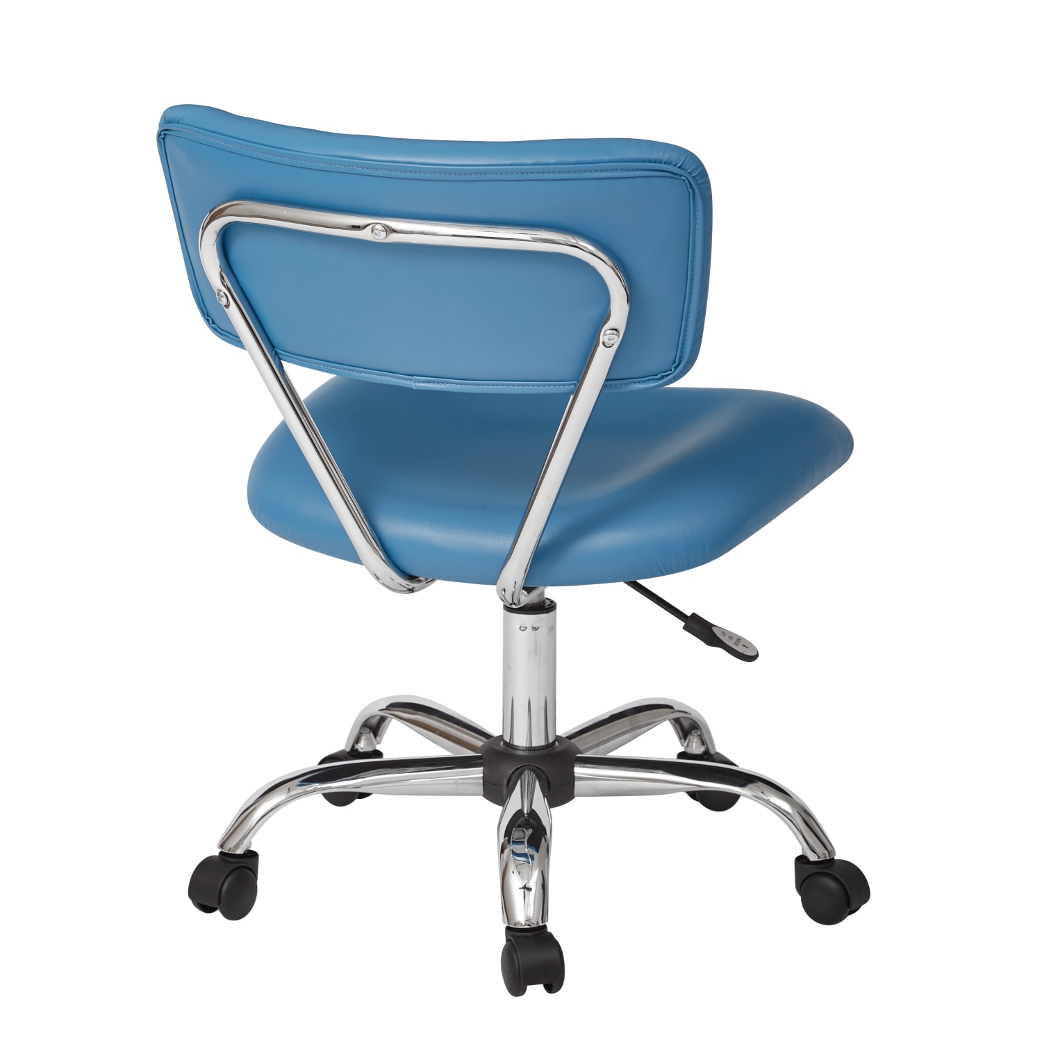 Office Star Avenue Six Vista Bonded Leather Task Chair, Blue/Silver - Image 4