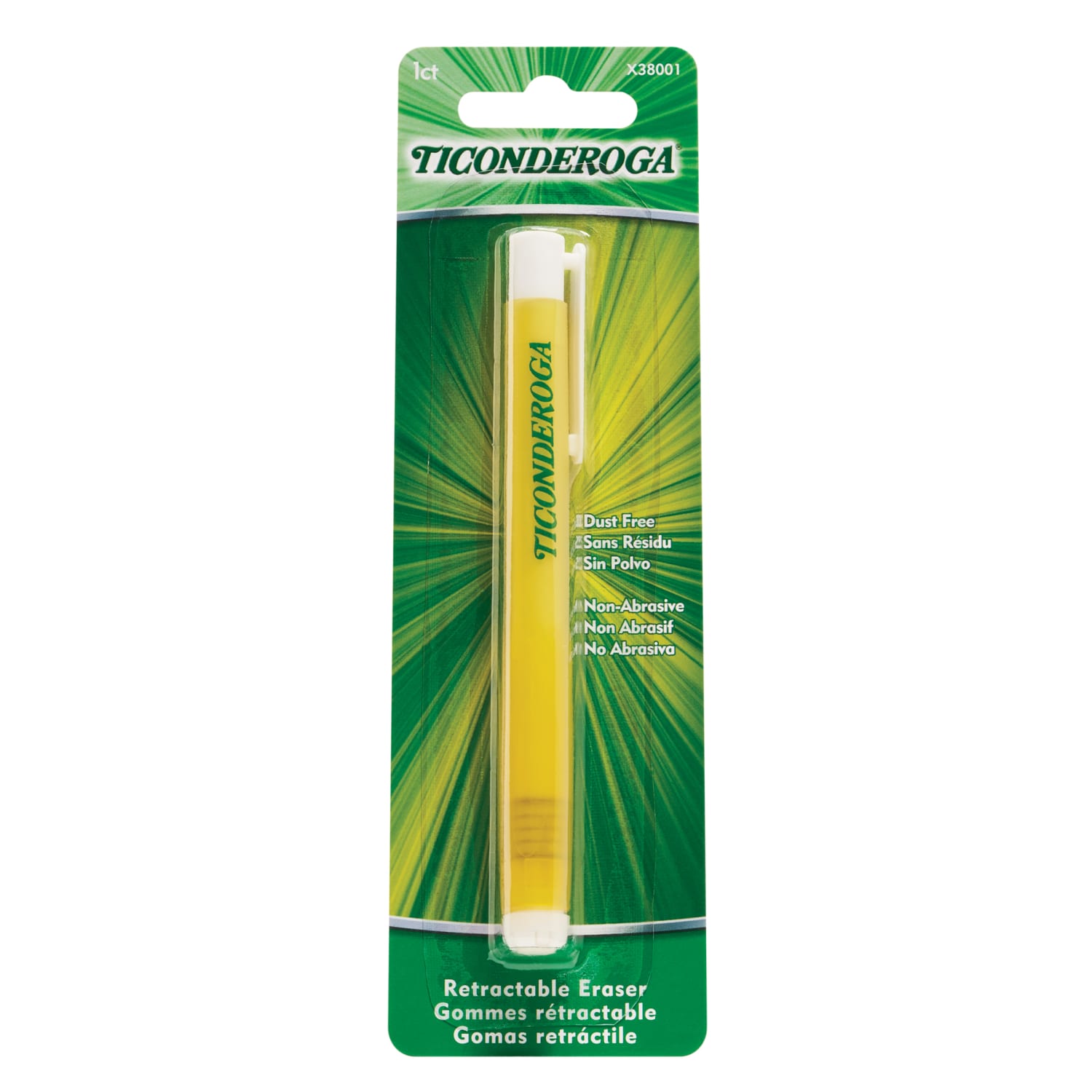 Ticonderoga Retractable Erasers, 5in, Yellow/White, Pack Of 12 Erasers - Image 4