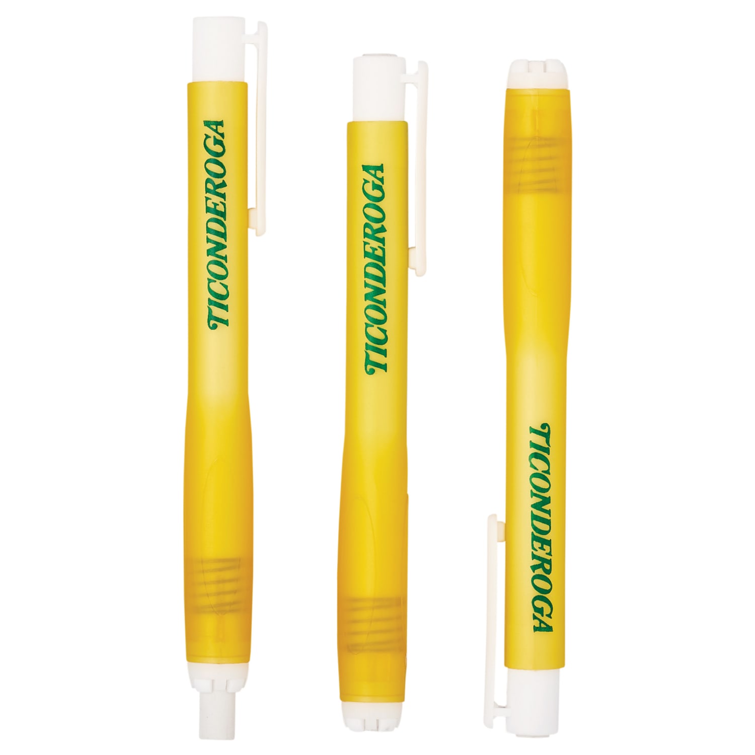 Ticonderoga Retractable Erasers, 5in, Yellow/White, Pack Of 12 Erasers - Image 6