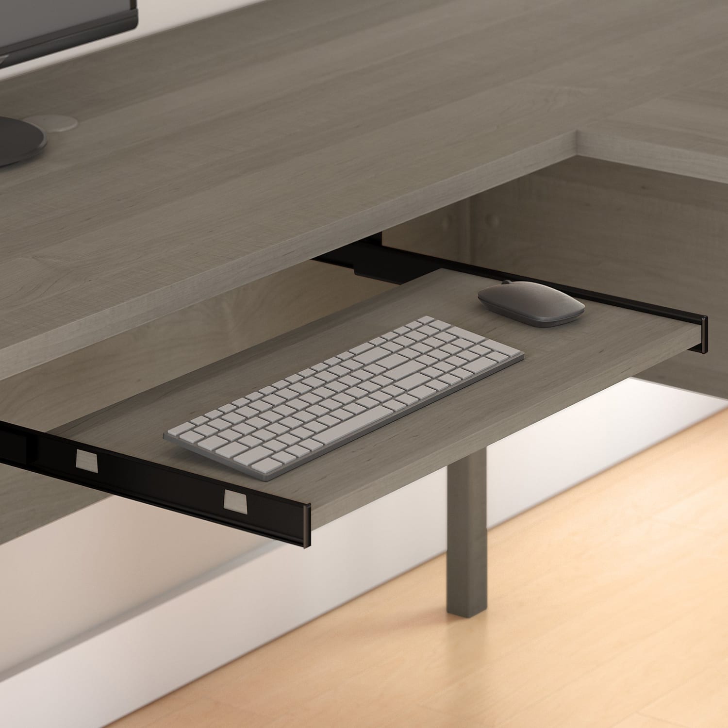 Bush Furniture Somerset L Shaped Desk With Hutch And Lateral File Cabinet, 60inW, Ash Gray, Standard Delivery - Image 5