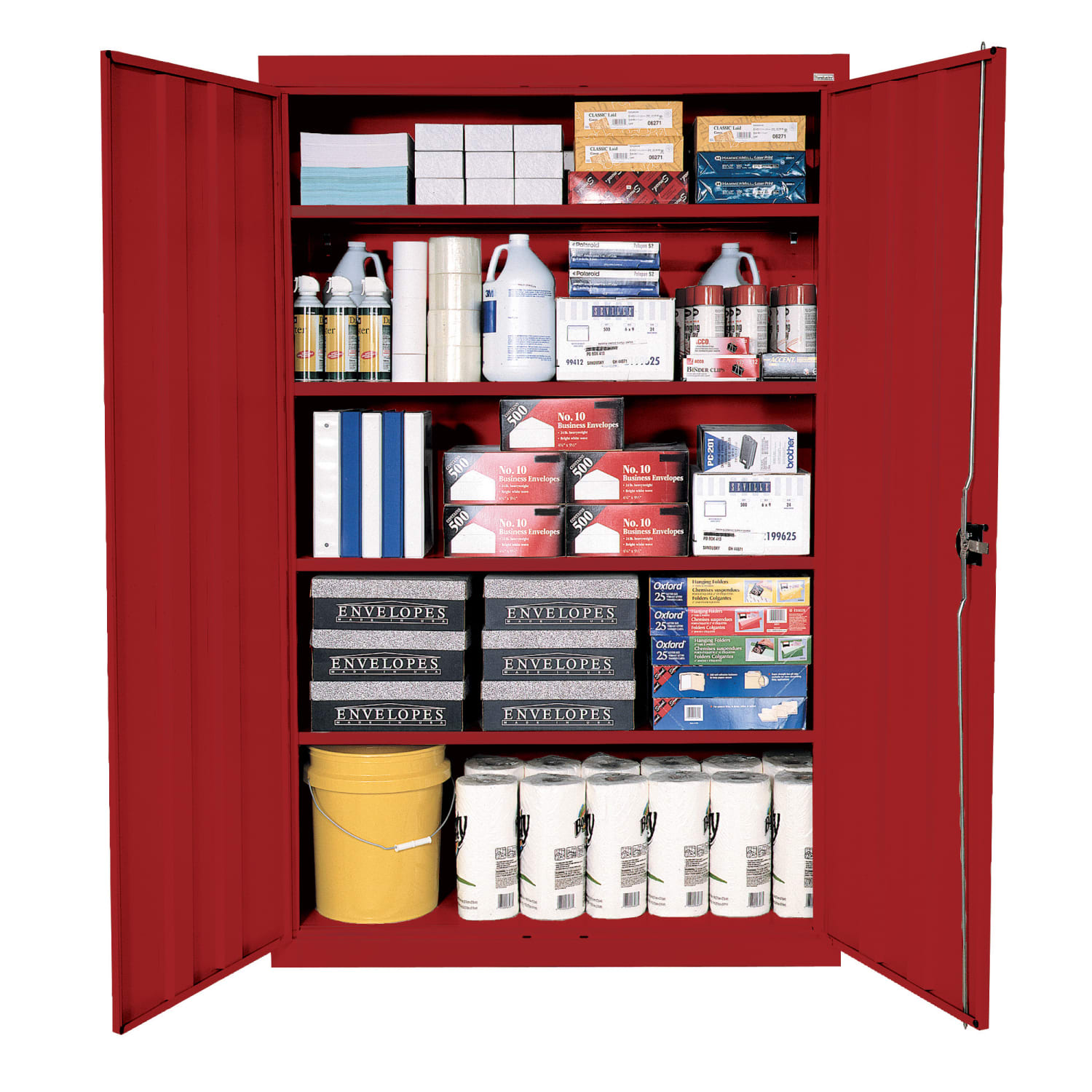 Sandusky Elite Series 46inW Heavy-Duty Assembled Storage Cabinet, Red - Image 5