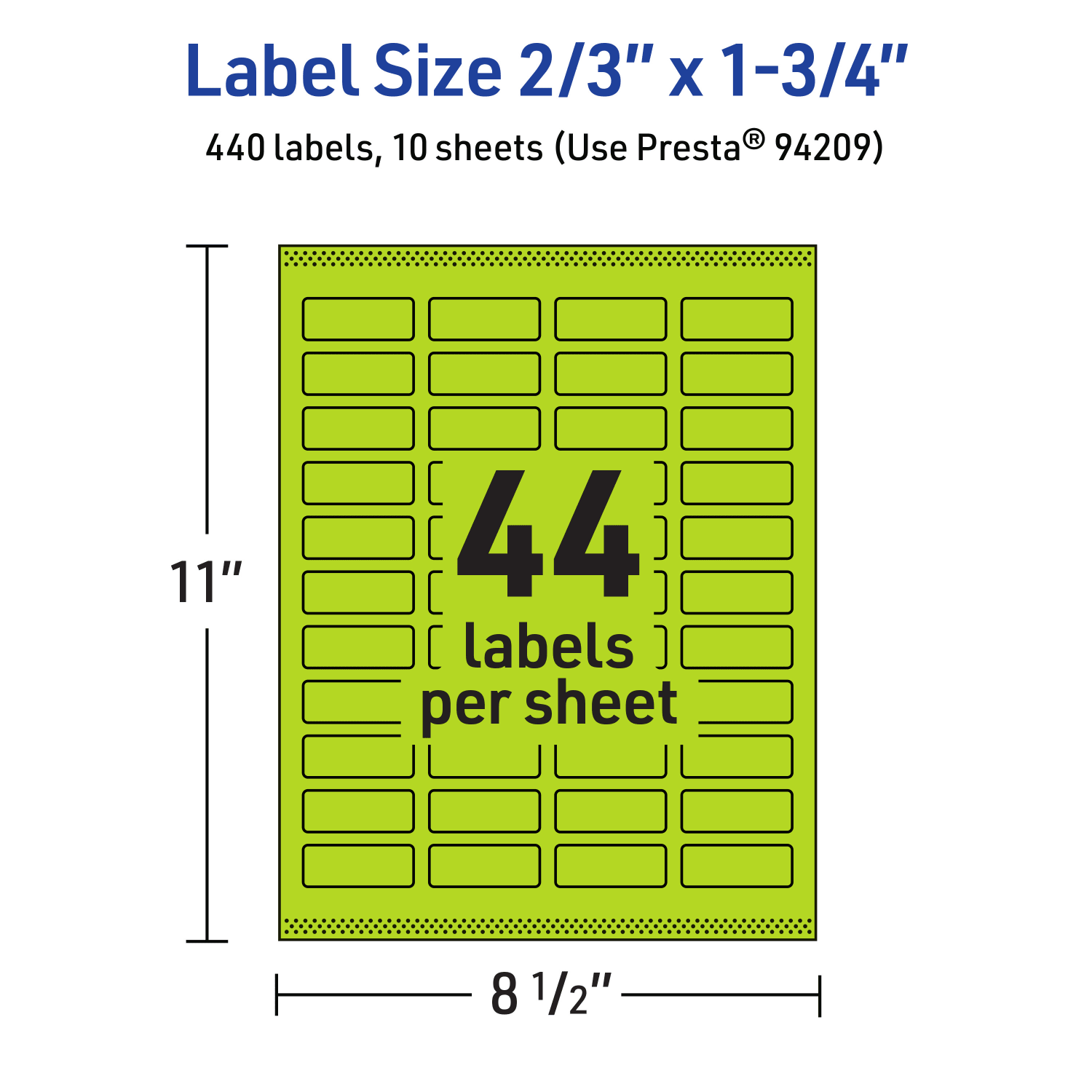 Avery Print-To-The-Edge Labels With Sure Feed Technology And Easy Peel, 94209-BGP10, Rectangle, 2/3in x 1-3/4in, Matte Bright Green, Pack of 440 - Image 6