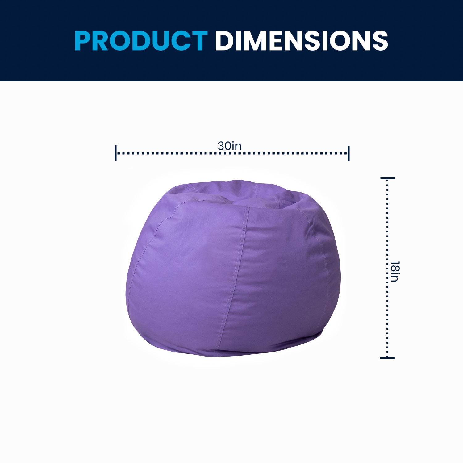 Flash Furniture Small Bean Bag Chair For Kids And Teens, Purple - Image 9