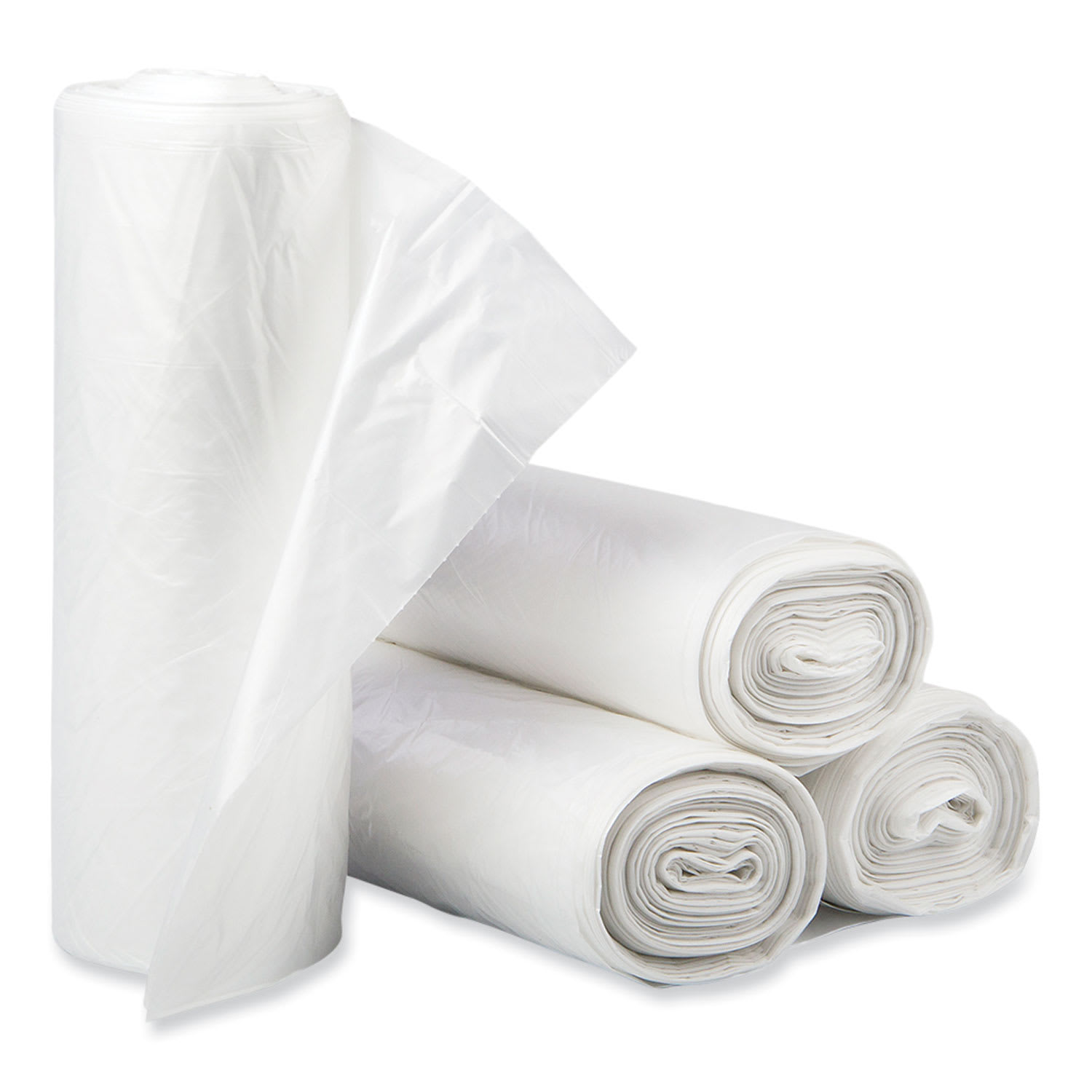 Inteplast Group High-Density Commercial Can Liners, 30 gal, 16 mic, 30in x 37in, Clear, Interleaved Roll, 25 Bags/Roll, 20 Rolls/Carton - Image 3