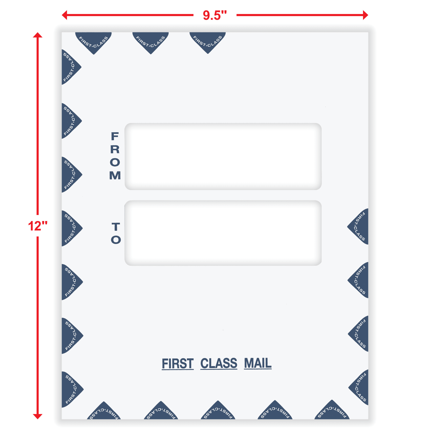 ComplyRight First Class Double Window Tax Mailer Envelope, White/Blue, Self-Seal, 9-1/2in x 12in, Pack of 50 - Image 3