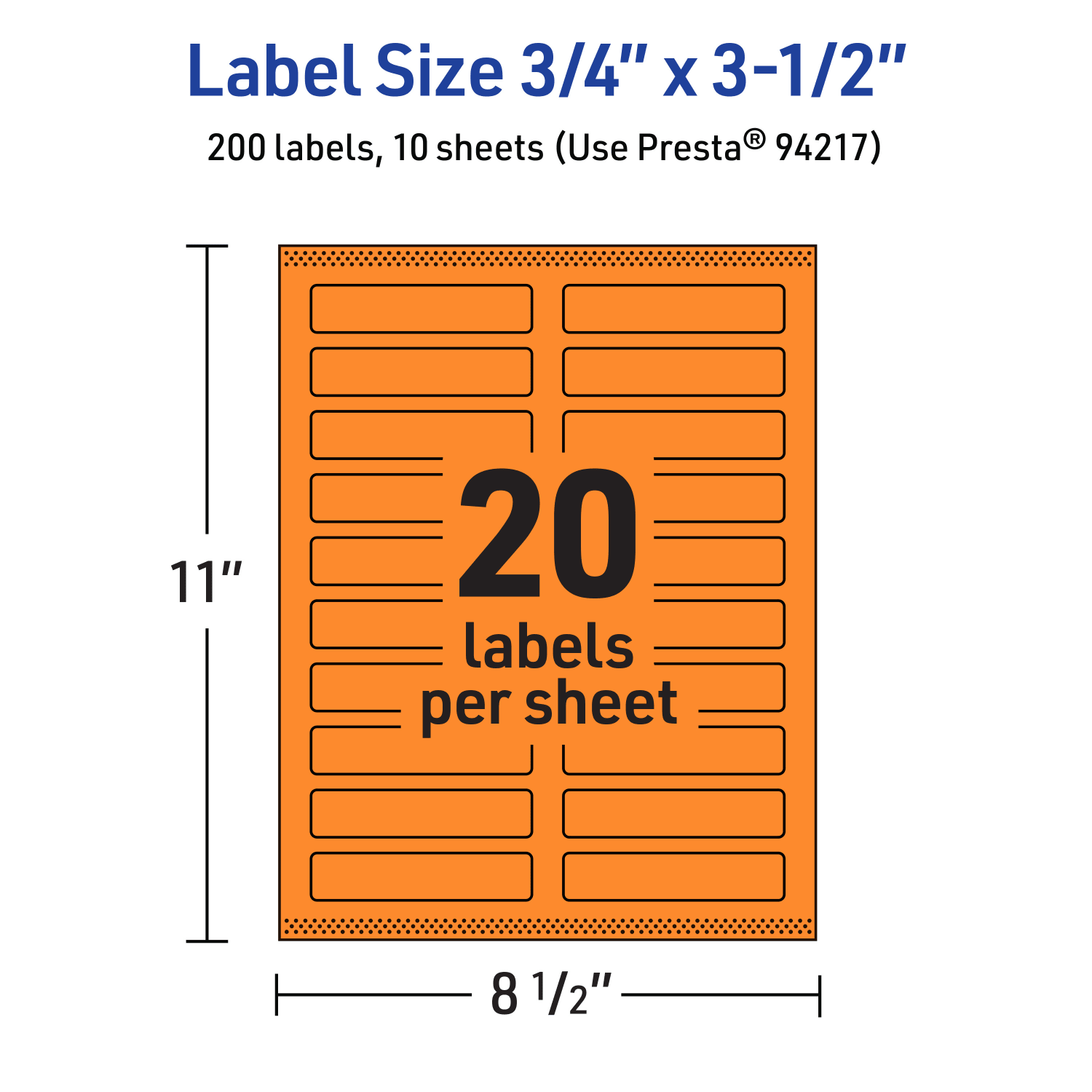 Avery Print-To-The-Edge Labels With Sure Feed Technology And Easy Peel, 94217-BOP10, Rectangle, 3/4in x 3-1/2in, Matte Bright Orange, Pack of 200 - Image 6