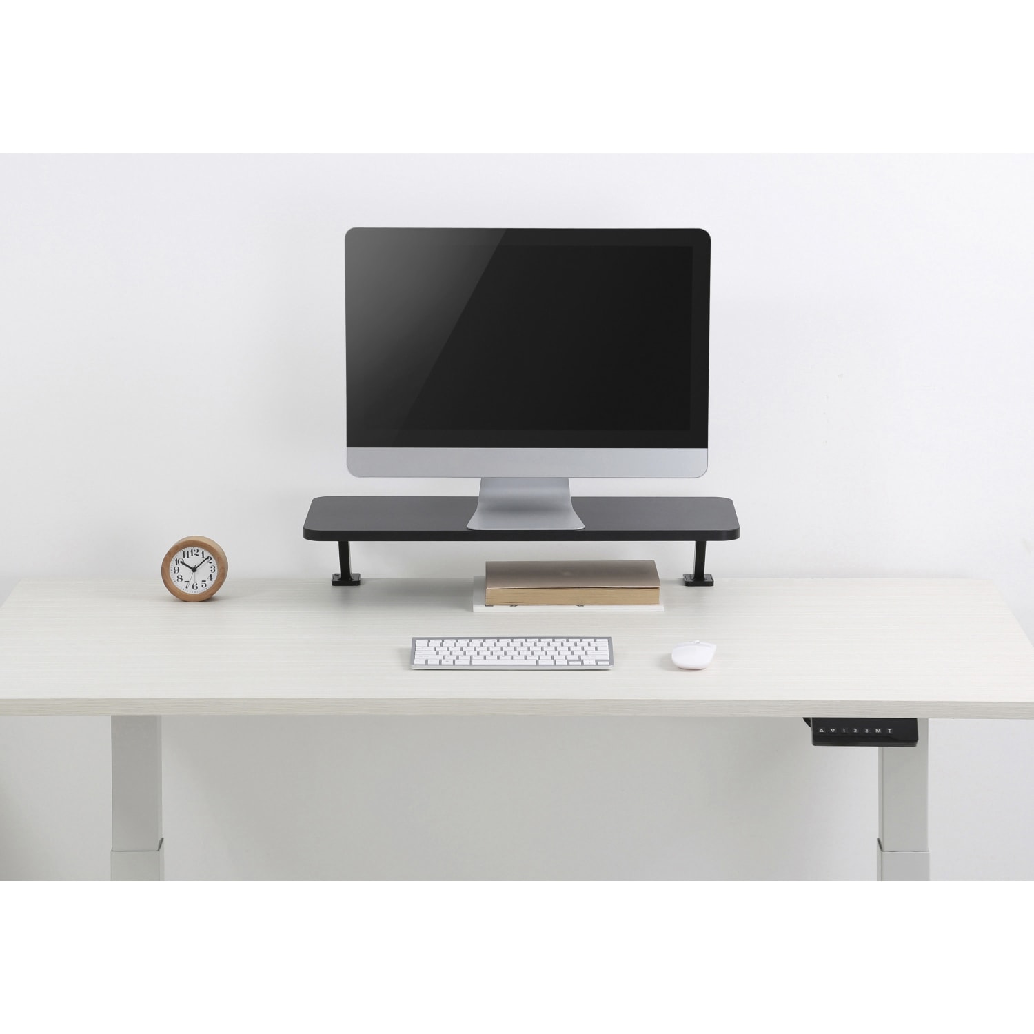 Kantek Monitor Stand - 40 lb Load Capacity - 5.10in Height x 25.60in Width x 10.20in Depth - Desk - Black - For Monitor, Supplies, File - Sturdy - Image 3