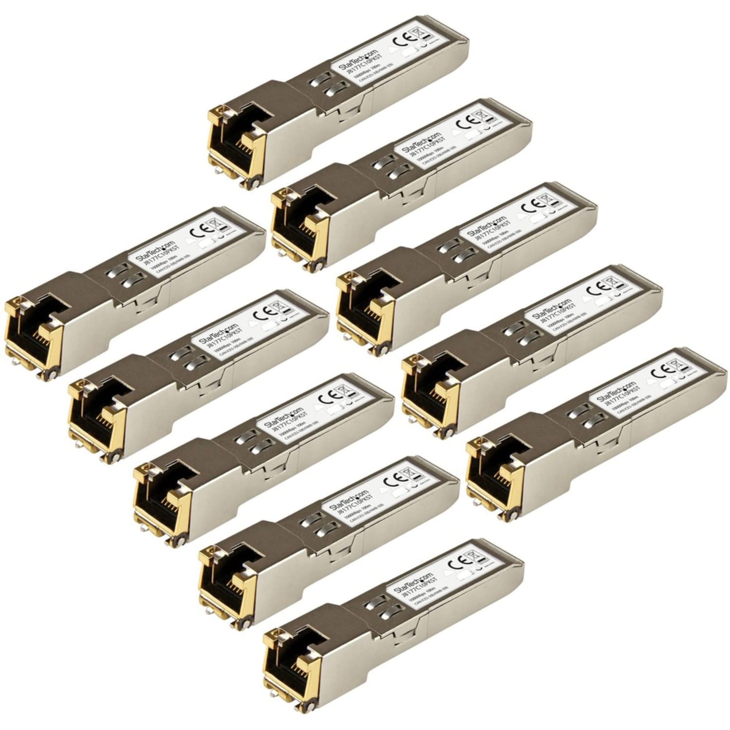 StarTech.com 10 pack HPE J8177C Compatible SFP Module - 1000BASE-T - 1GE Gigabit Ethernet SFP SFP to RJ45 Cat6/Cat5e - J8177C10PKST - Image 6