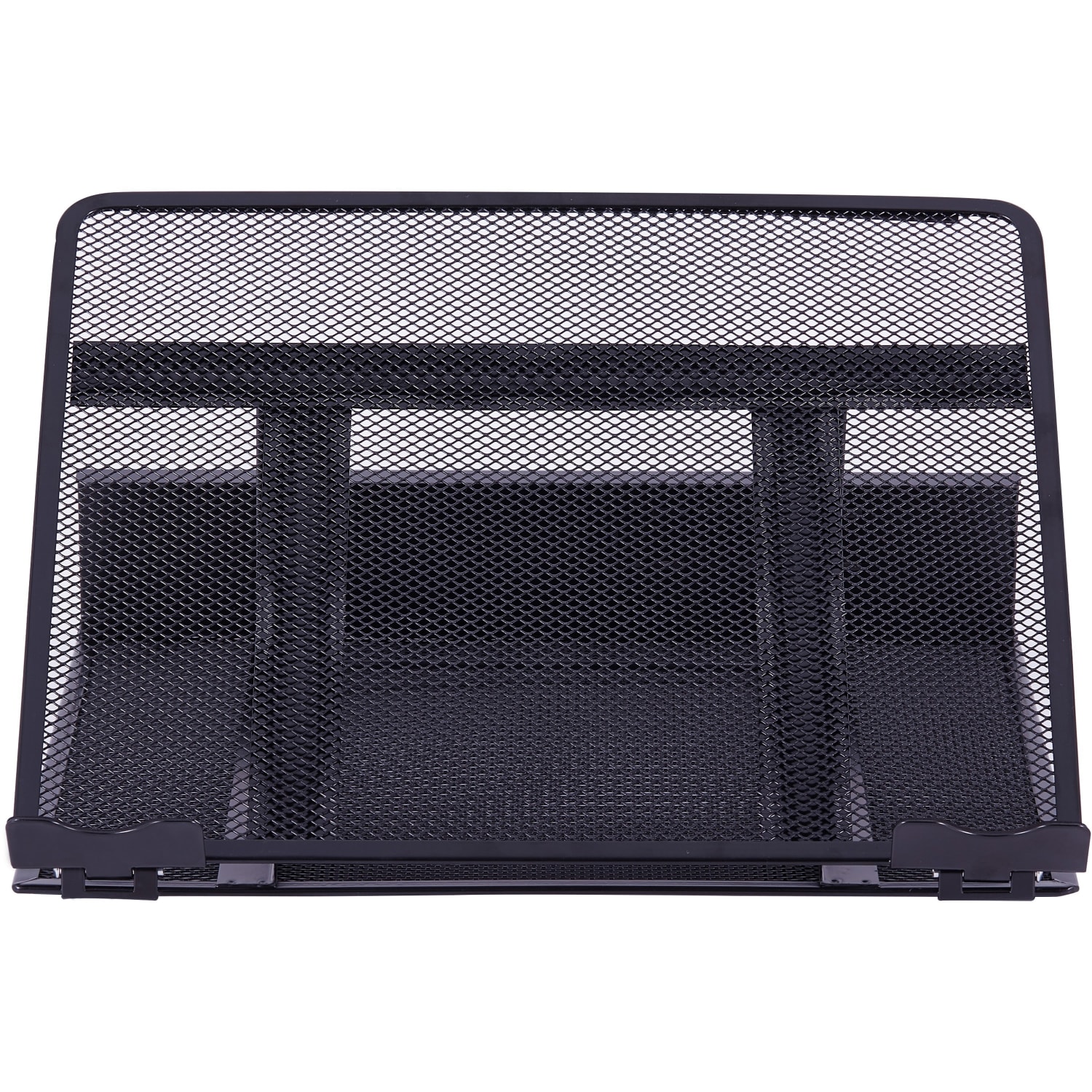 Lorell Mesh Laptop Stand - 3.50in Height x 13in Width x 11.50in Depth - Desktop - Steel, Metal - Black - Image 3