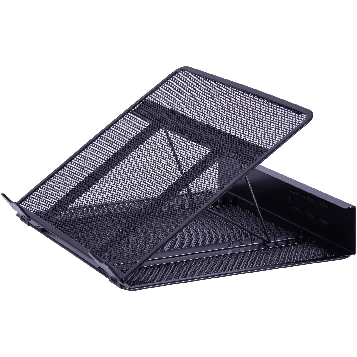Lorell Mesh Laptop Stand - 3.50in Height x 13in Width x 11.50in Depth - Desktop - Steel, Metal - Black - Image 5