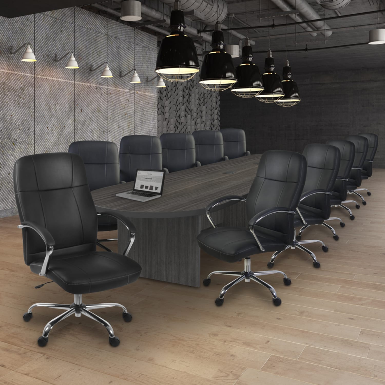 Regency Legacy Melamine Oval Conference Table, 29inH x 192inW x 52inD, Ash Gray - Image 3