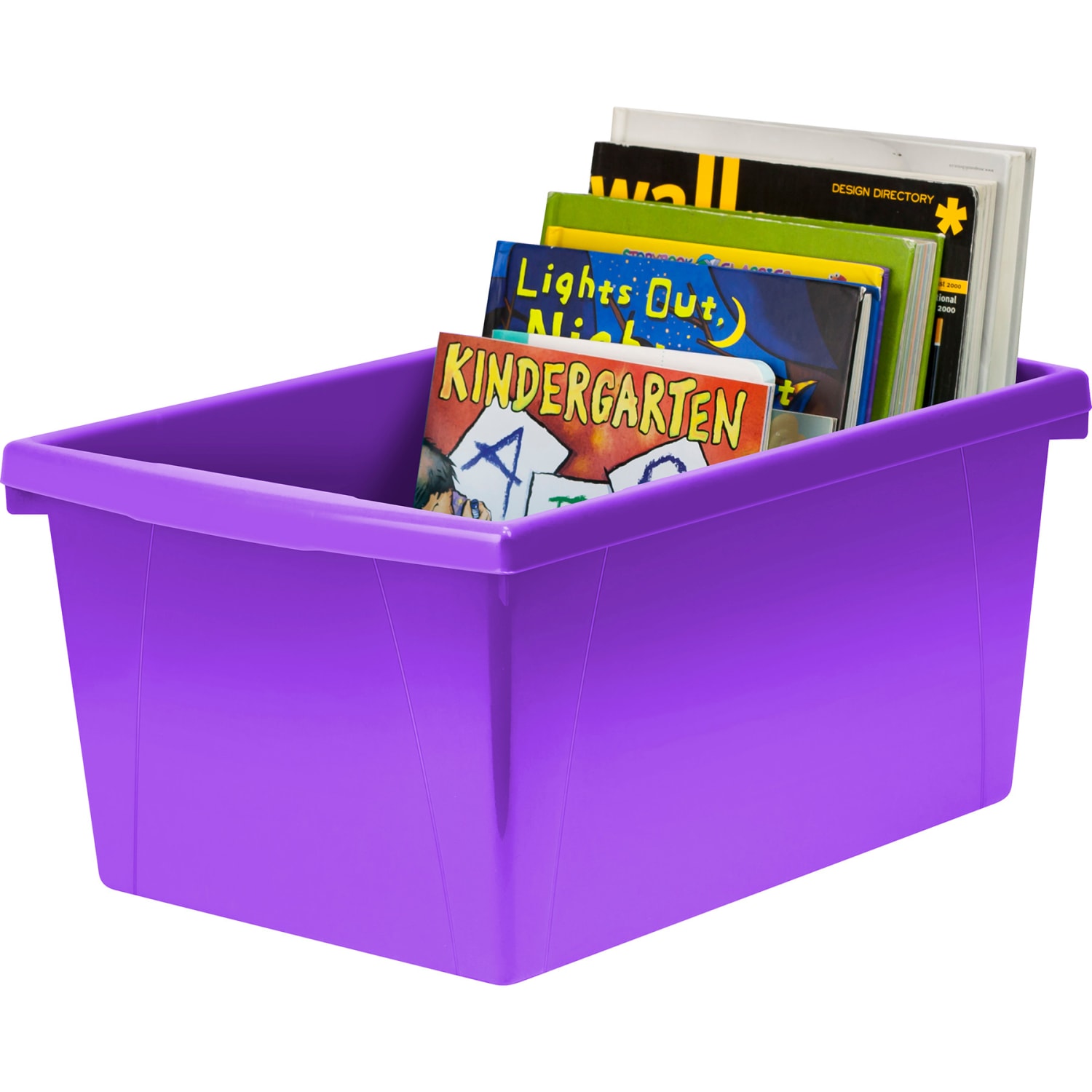 Storex Classroom Storage Bin, Medium, Purple, Pack Of 2 - Image 5