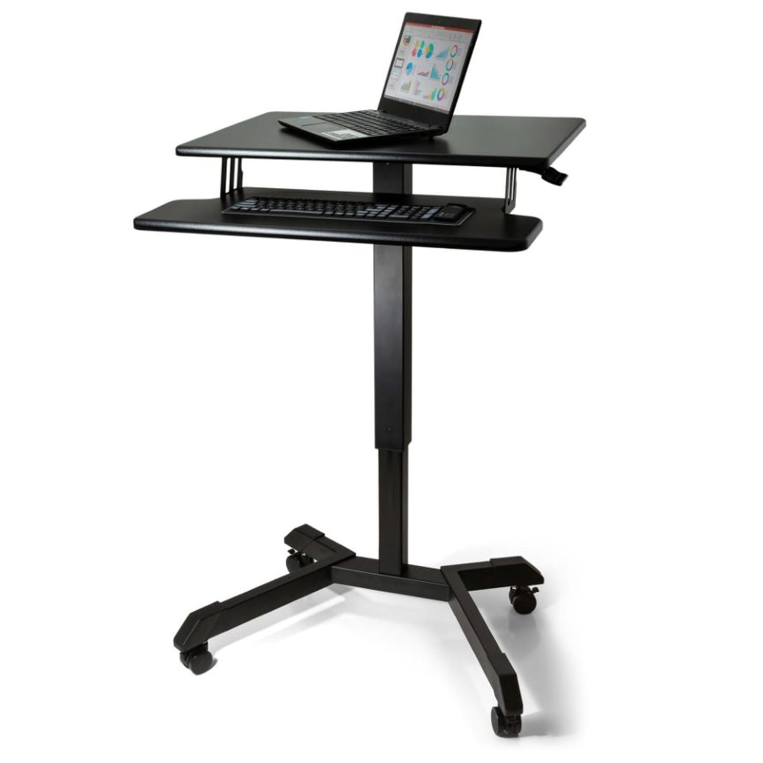 Victor DC550 26inW Mobile Adjustable Standing Desk With Keyboard Tray - Image 3