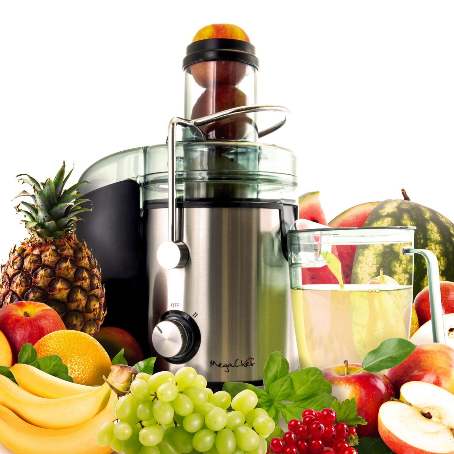 Megachef Wide-Mouth Juice Machine With Dual-Speed Centrifugal Juicer, Silver - Image 5