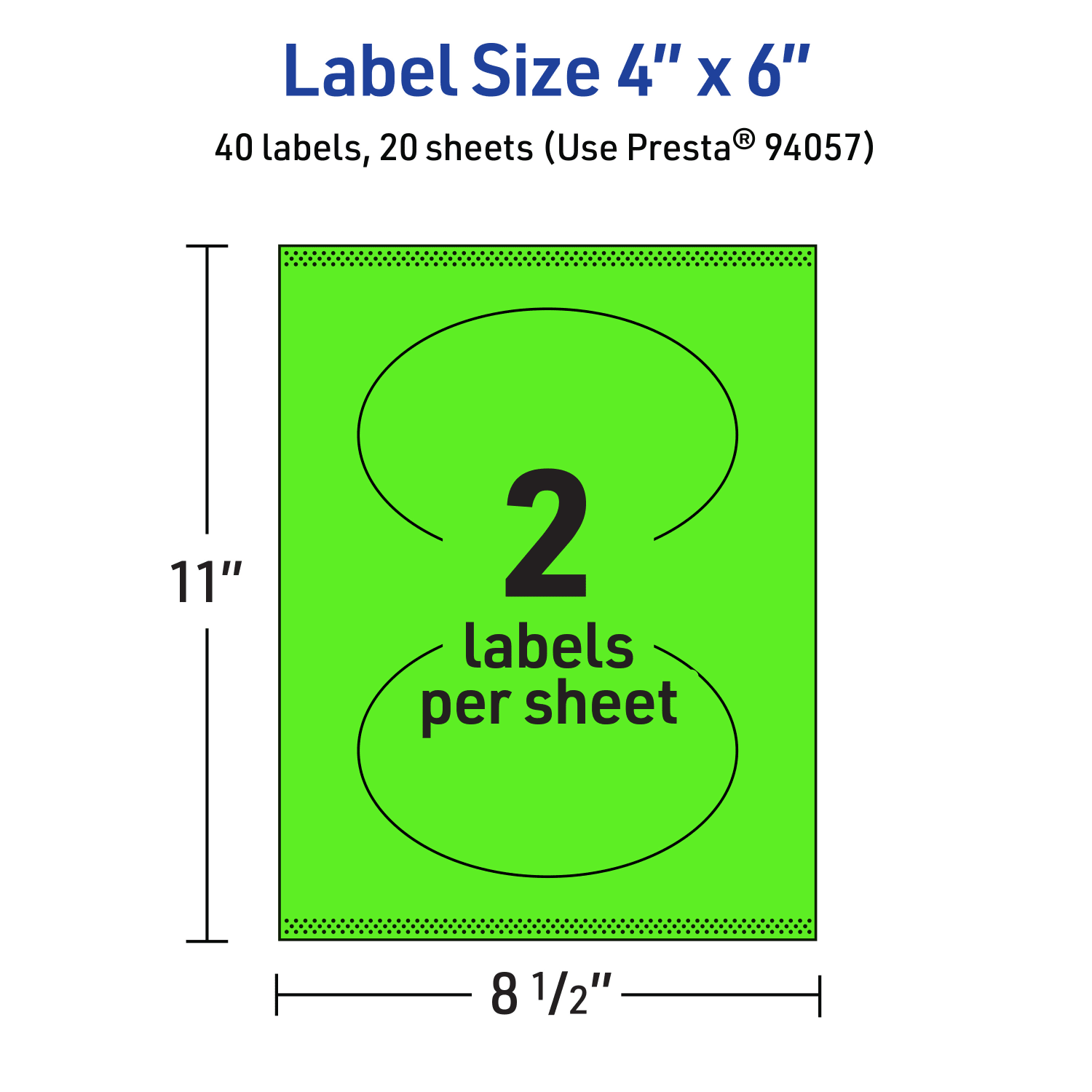 Avery Print-To-The-Edge Labels With Sure Feed Technology, 94057-NGP20, Oval, 4in x 6in, Matte Neon Green, Pack of 40 - Image 6