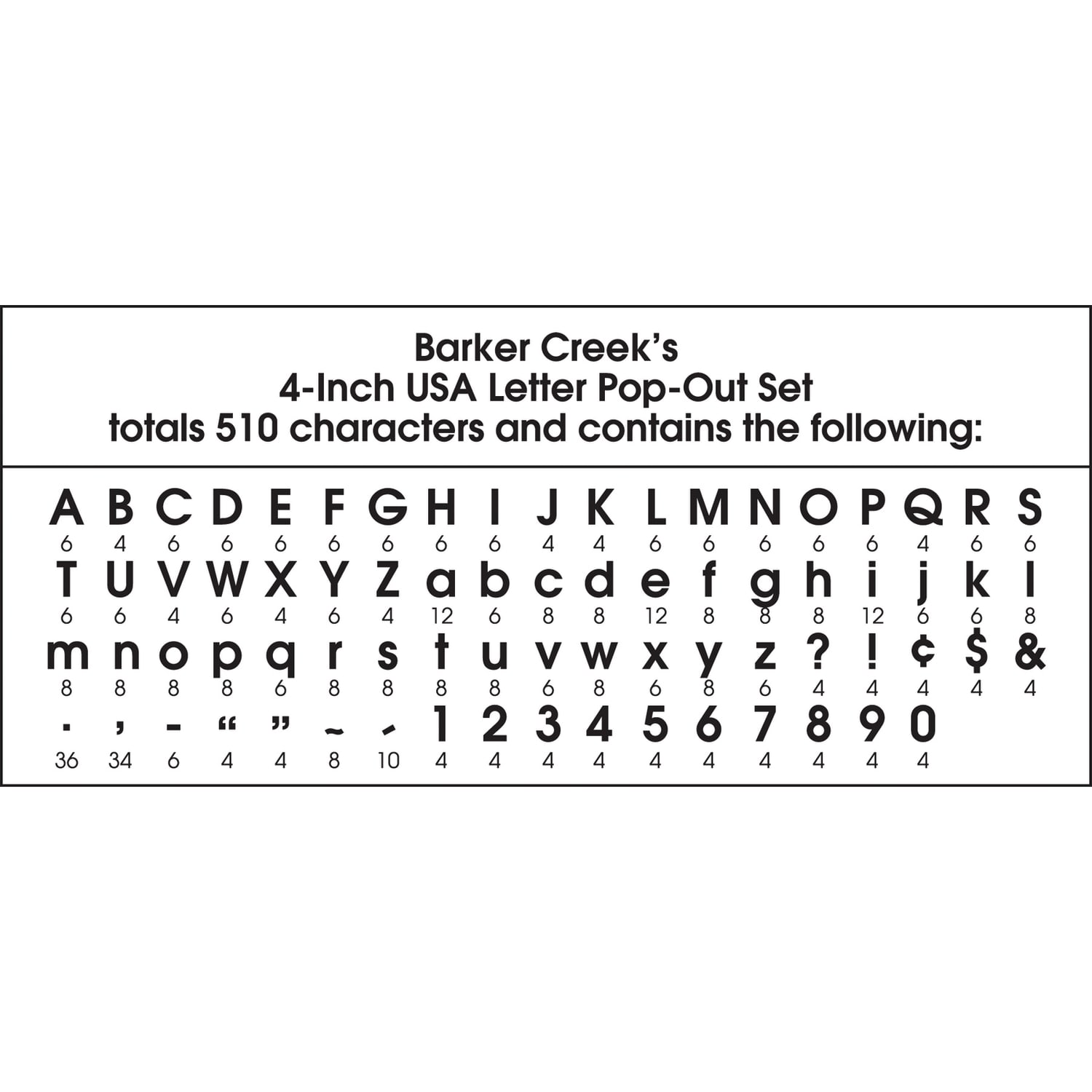 Barker Creek Letter Pop-Outs, 4in, USA, Pack Of 510 - Image 4