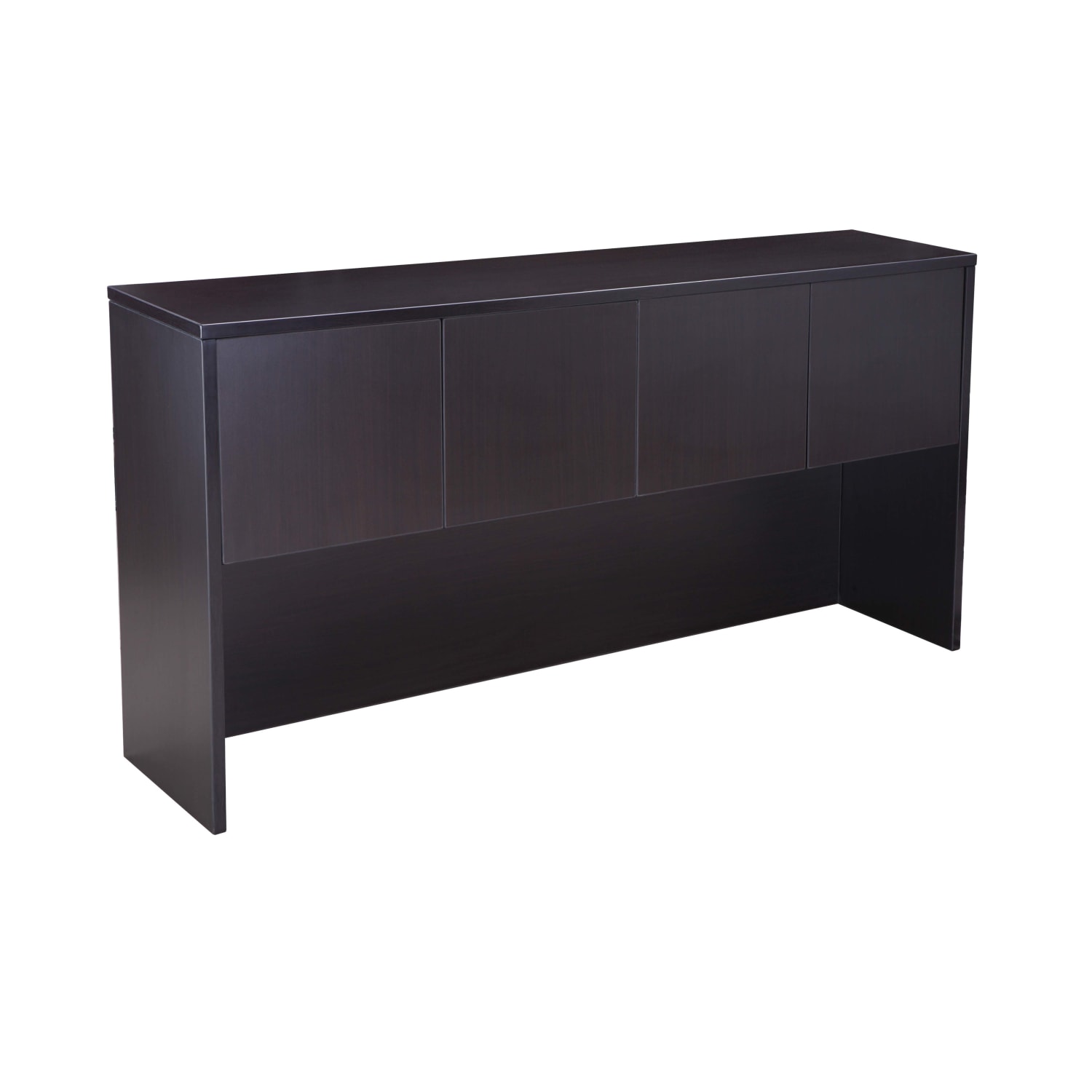 Boss Office Products 66inW Executive U-Shaped Desk With 2-Drawer Lateral File And 4-Door Hutch, Mocha - Image 6