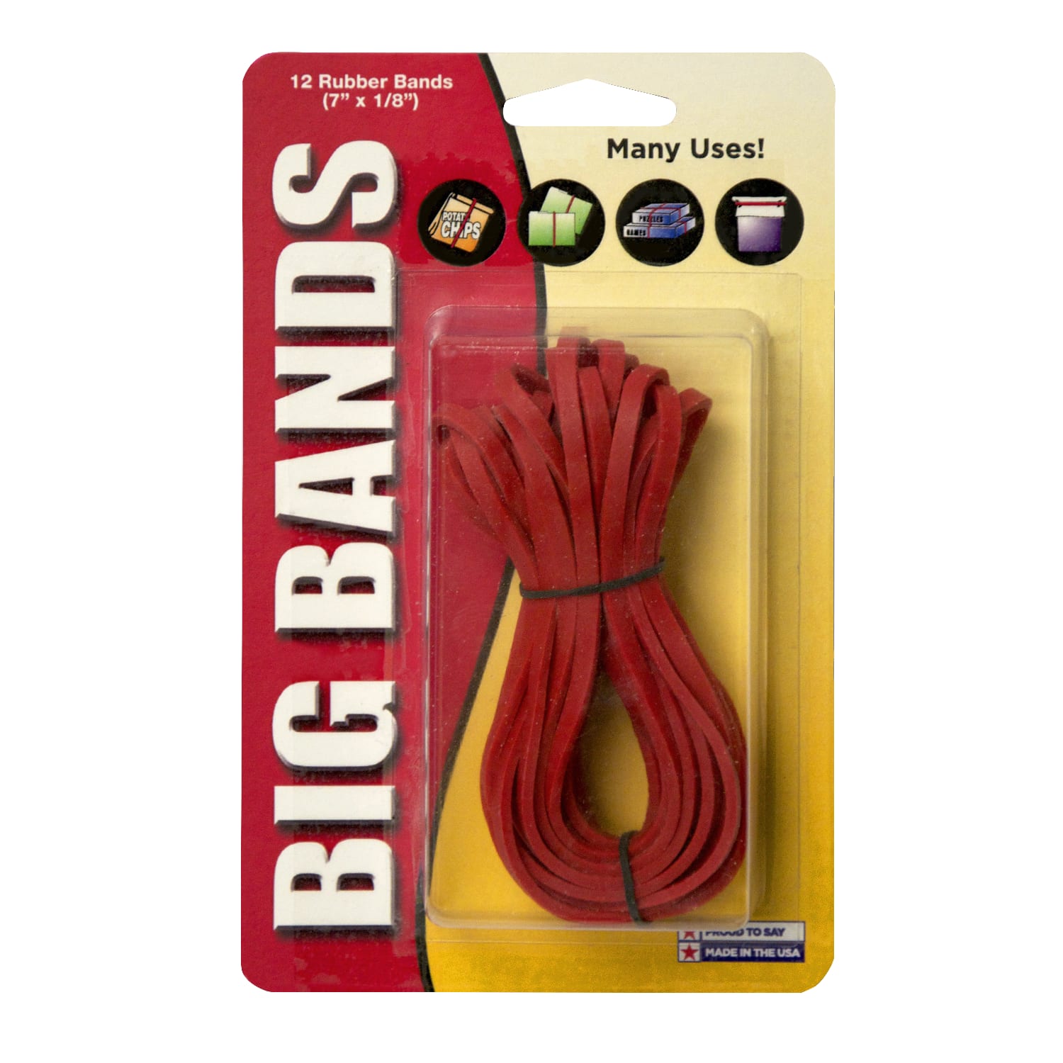 Alliance Rubber Advantage Rubber Bands, 7in, Red, Pack Of 12