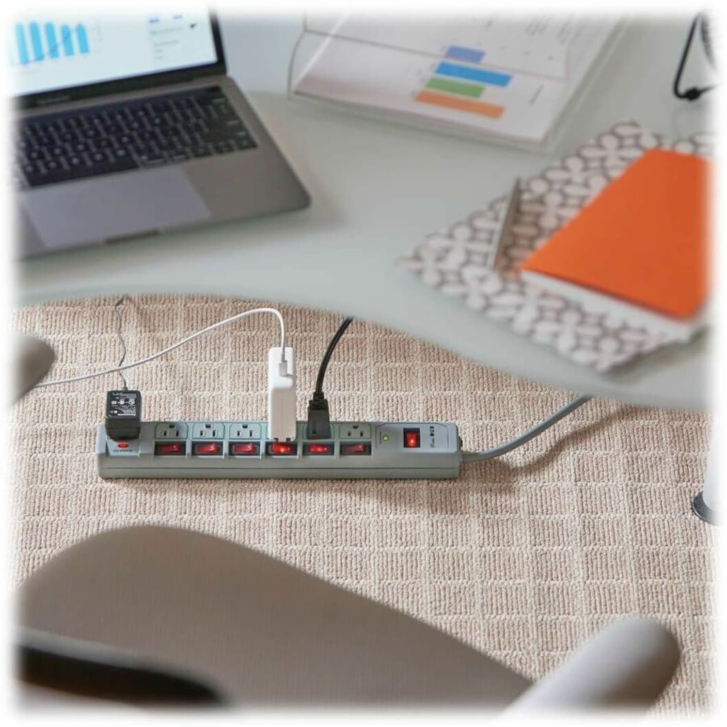 Tripp Lite ECO-SURGE 7-Outlet Surge Suppressor, 6ft, Cool Gray - Image 3