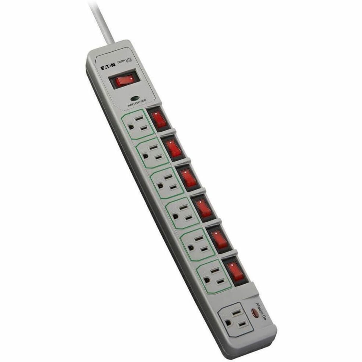 Tripp Lite ECO-SURGE 7-Outlet Surge Suppressor, 6ft, Cool Gray - Image 4