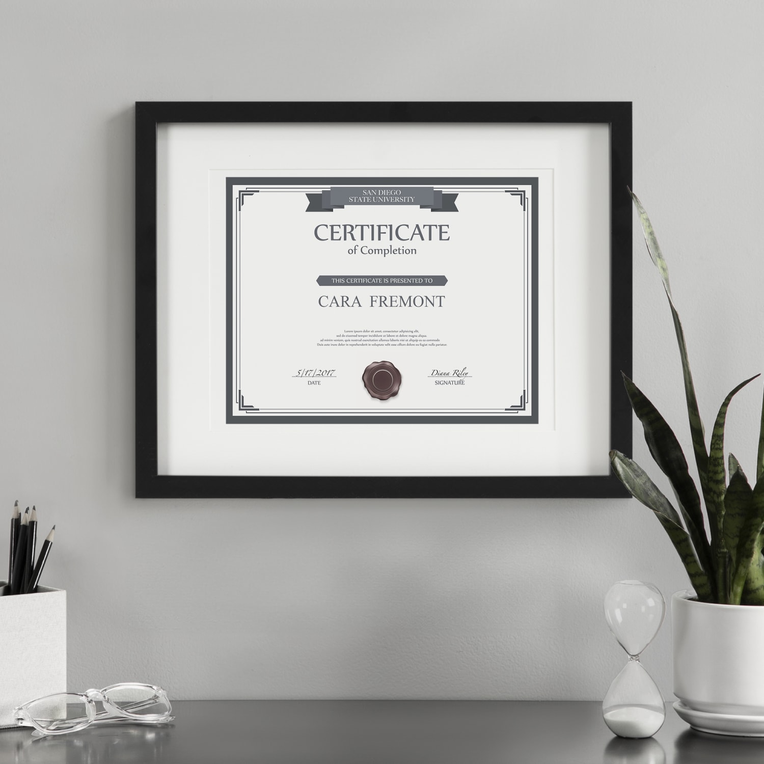 Uniek Gallery Photo/Document Picture Frame, 11in x 14in With Mat, Black - Image 3