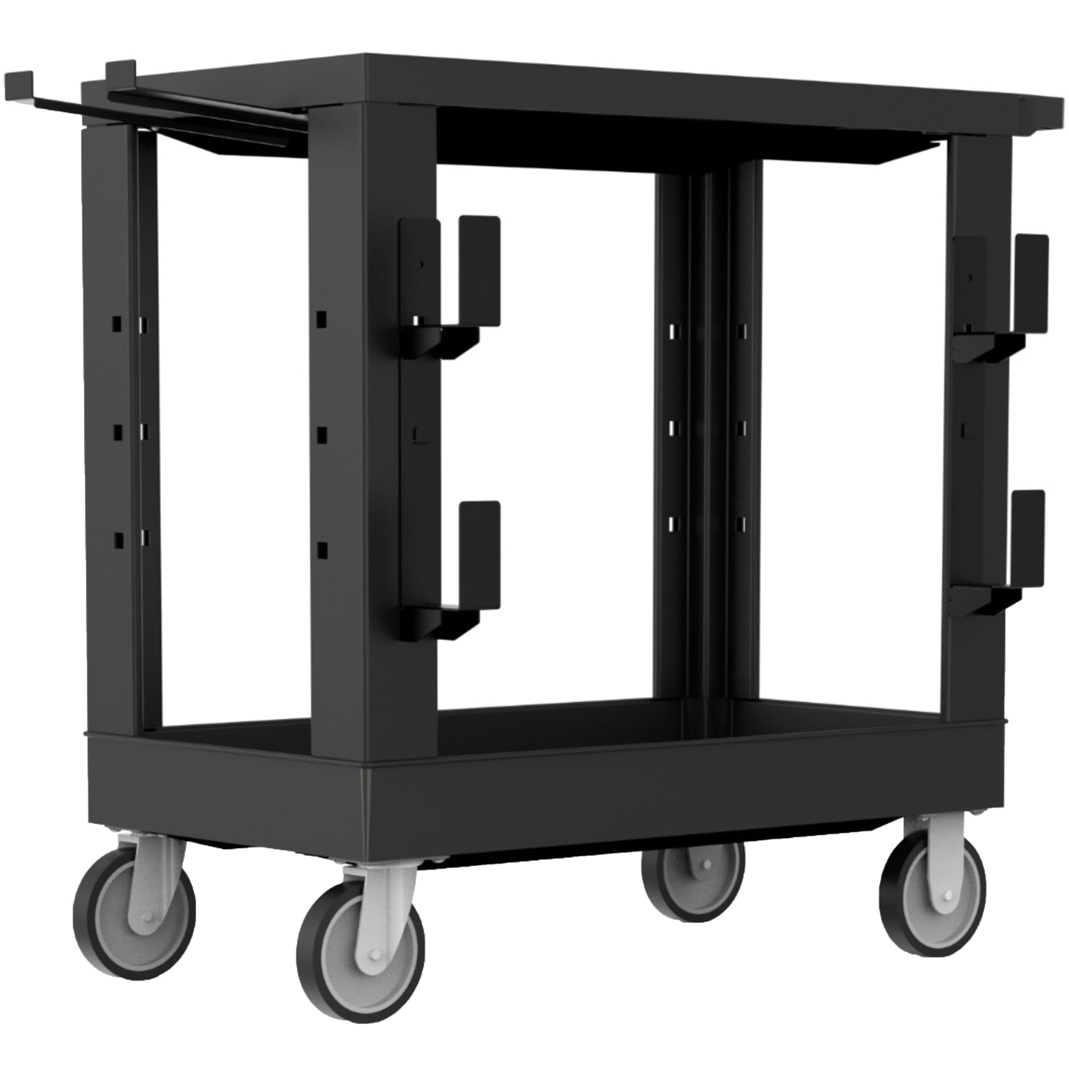 LUX Heavy-Duty Industrial Cart, 33-1/2inH x 32-1/4inW x 18inD, Black - Image 3