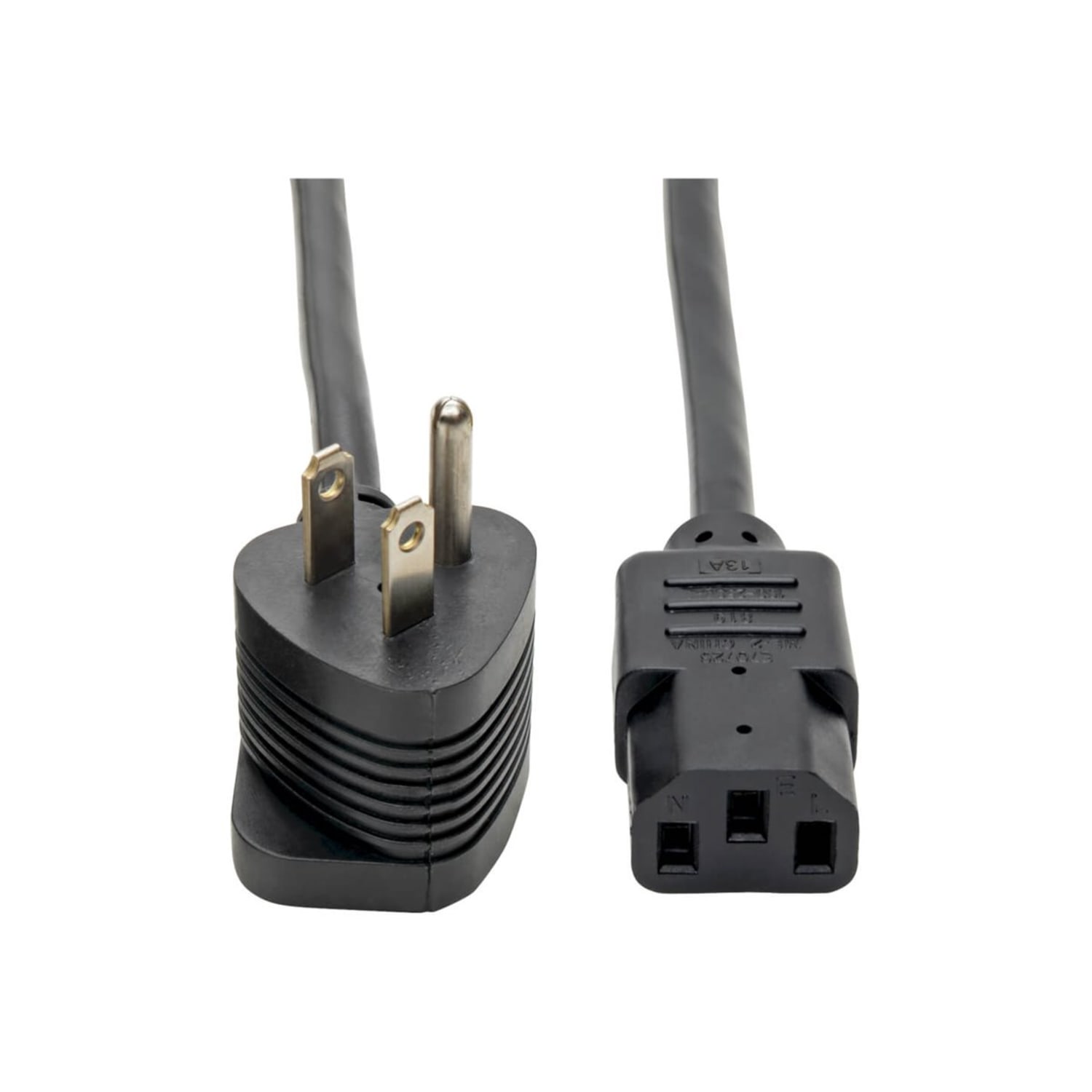 Eaton Tripp Lite Series Piggyback Extension Cord, NEMA 5-15P/5-15R to C13 - 13A, 125V, 16 AWG, 6 ft. (1.83 m), Black - P006006515MF