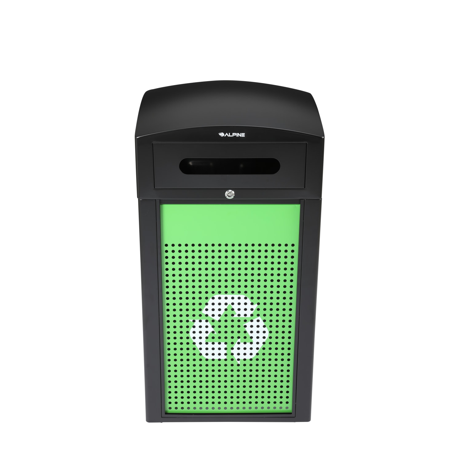 Alpine Industries Steel, Indoor/Outdoor Trash Can, 40 Gallons, Green, 3/Pack (471-40-GSCMS-MK) - Image 5