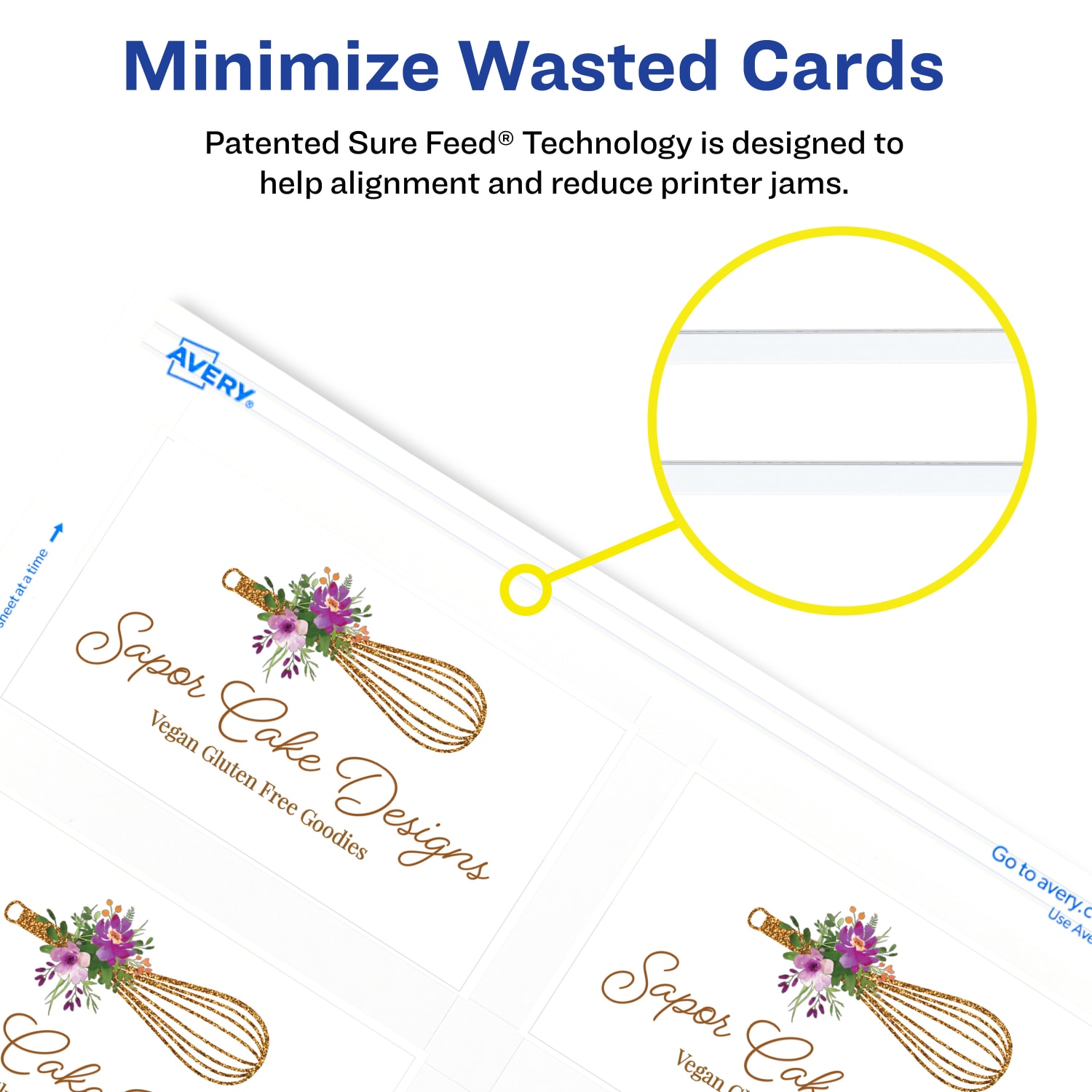 Avery Clean Edge Printable Business Cards With Sure Feed Technology For Laser Printers, 2in x 3.5in, White, 1,000 Blank Cards - Image 4