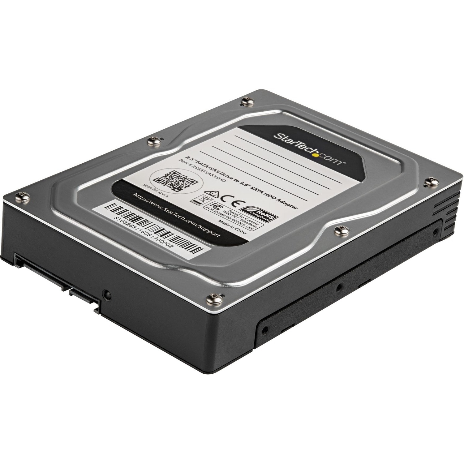 StarTech.com 2.5 to 3.5 Hard Drive Adapter - For SATA and SAS SSD/HDD - 2.5 to 3.5 Hard Drive Enclosure - 25SATSAS35HD