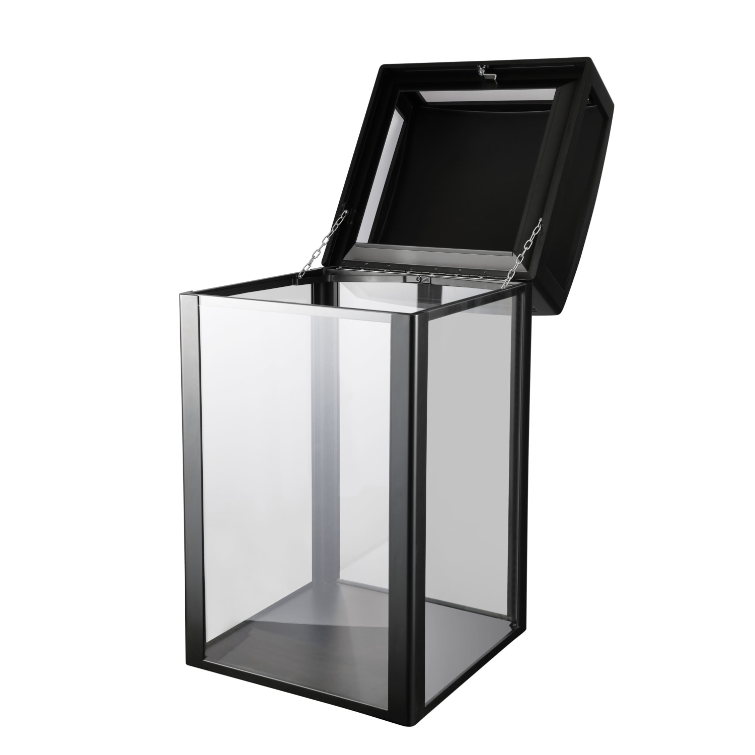 Alpine Industries Steel All-Weather Outdoor Commercial Trash Can With Lid, 40 Gallons, Clear - Image 4