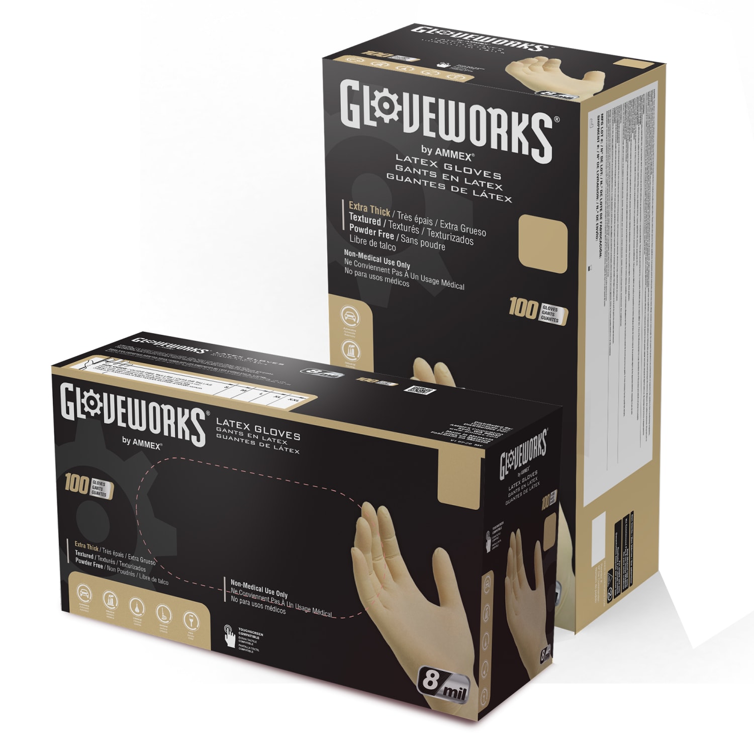 Gloveworks Ivory Latex Powder-Free Industrial Gloves, Small, White, 100 Gloves Per Box, Case Of 10 Boxes - Image 5