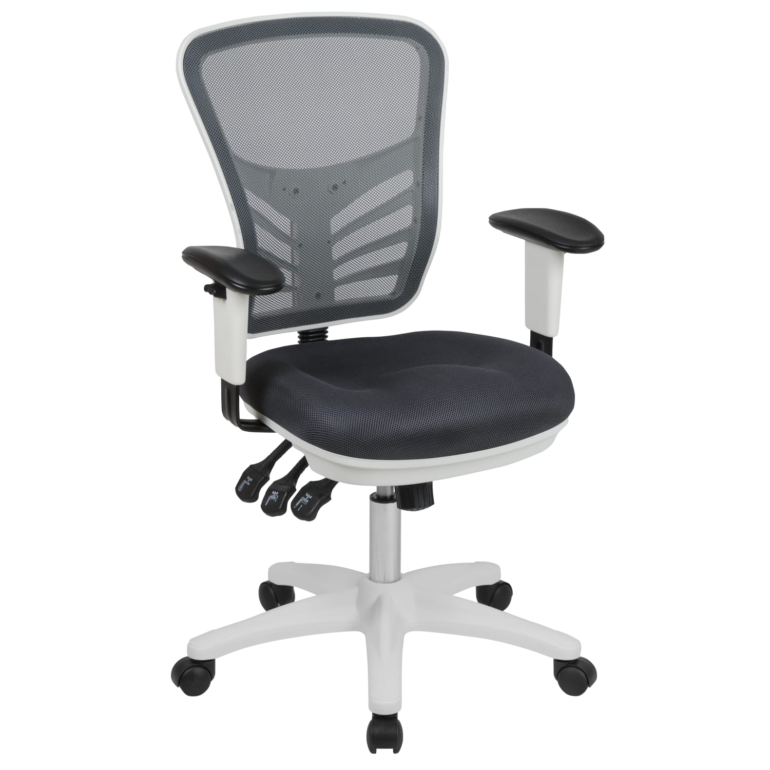 Flash Furniture Ergonomic Mesh Mid-Back Executive Office Chair, Gray/White - Image 3