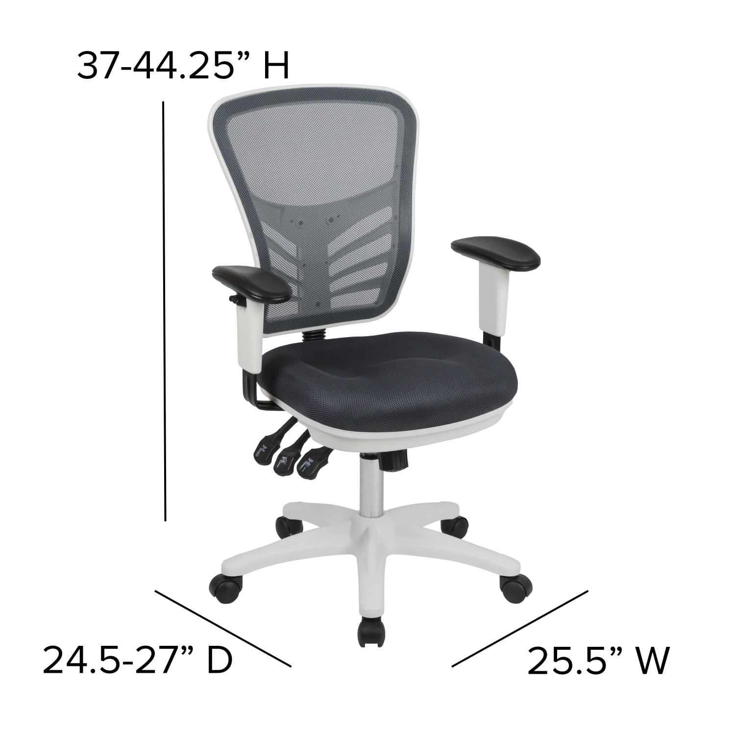 Flash Furniture Ergonomic Mesh MidBack Executive Office Chair GrayWhite PopularChairscom Flash Furniture Ergonomic Mesh Mid Back Executive Office Chair GrayWhite PopularChairscom