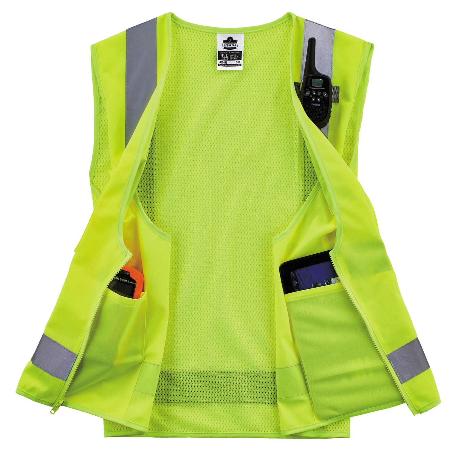Ergodyne GloWear Surveyors Mesh Hi-Vis Class 2 Safety Vest, 5X, Lime - Image 5