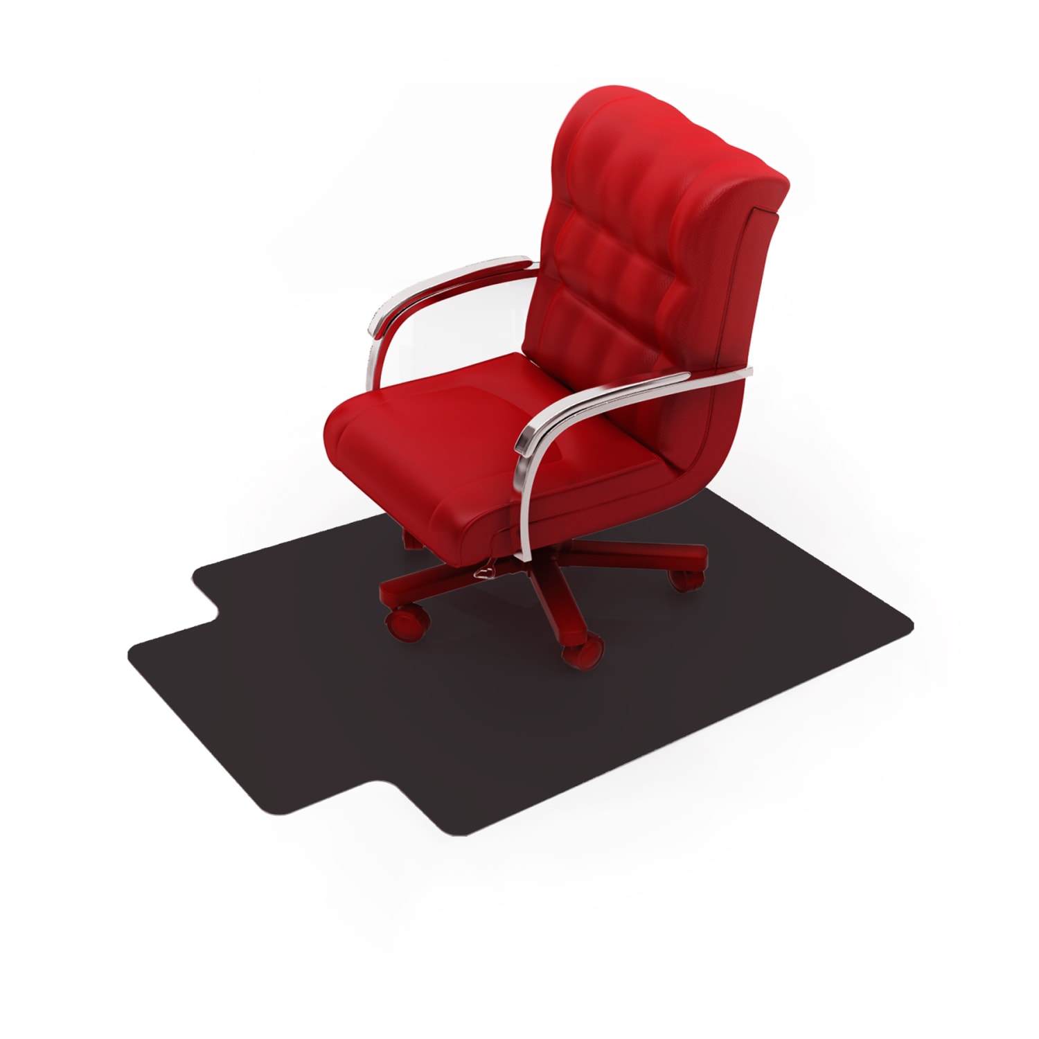 Floortex Advantagemat Vinyl Lipped Chair Mat For Hard Floors, 45in x 53in, Black - Image 4