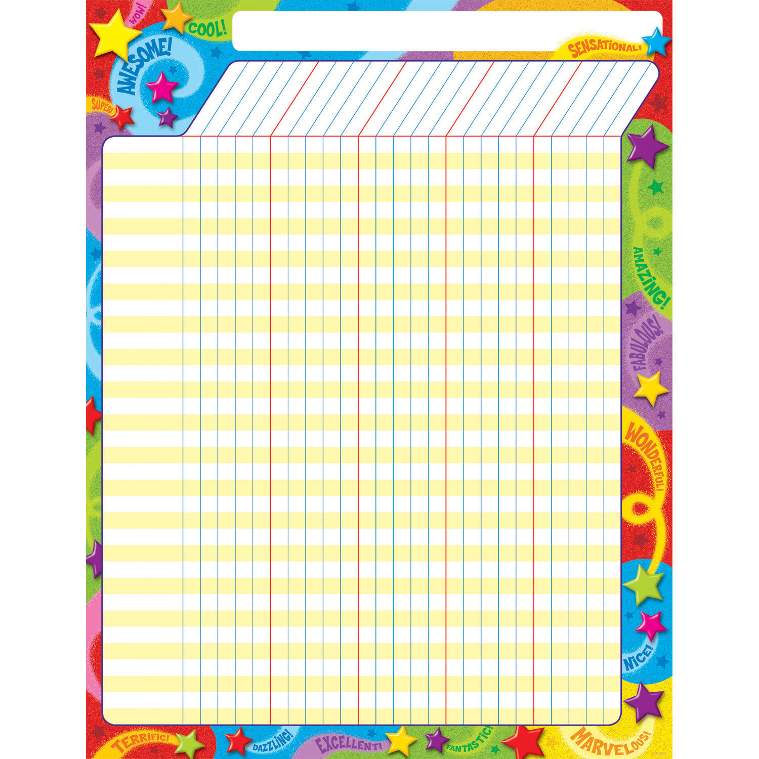 TREND Incentive Chart, Praise Words N Stars, 17in x 22in, Pack Of 6 - Image 3