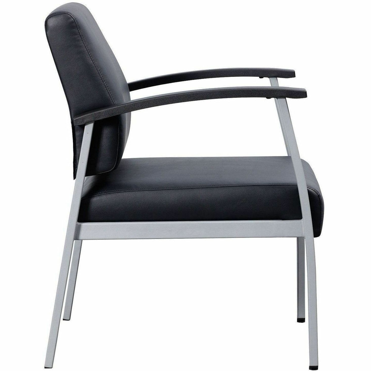 Lorell Mid-Back Healthcare Guest Chair - Vinyl Seat Material - Vinyl Back Material - Powder Coated Silver Frame Color - 67012 - Image 4