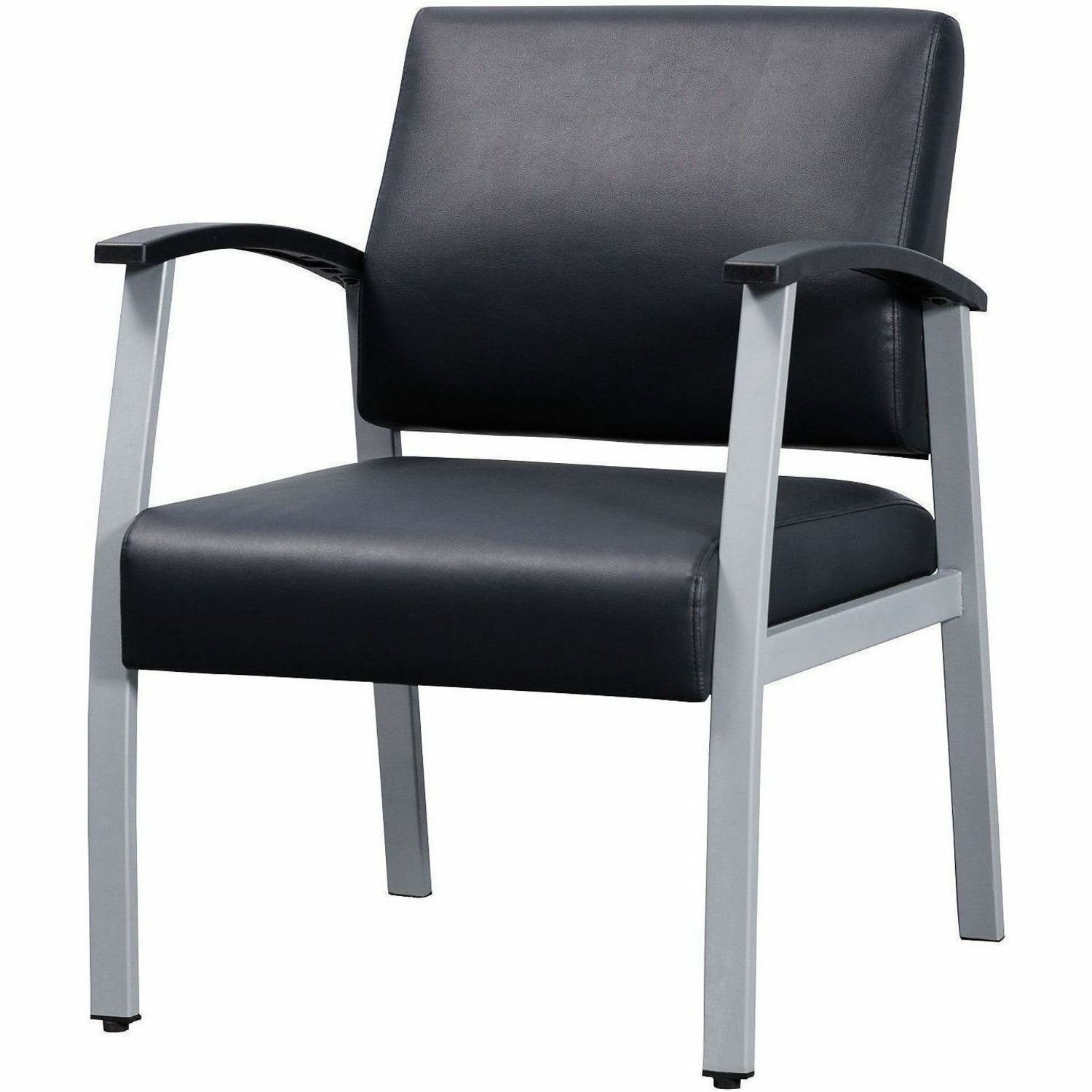 Lorell Mid-Back Healthcare Guest Chair - Vinyl Seat Material - Vinyl Back Material - Powder Coated Silver Frame Color - 67012 - Image 5