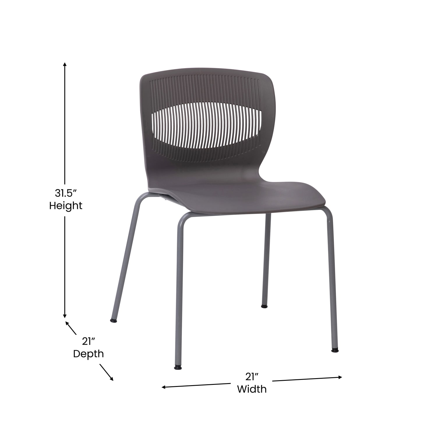 Flash Furniture HERCULES Series Commercial Grade 770 lb Capacity Ergonomic Stack Chair With Lumbar Support GraySilver PopularChairscom