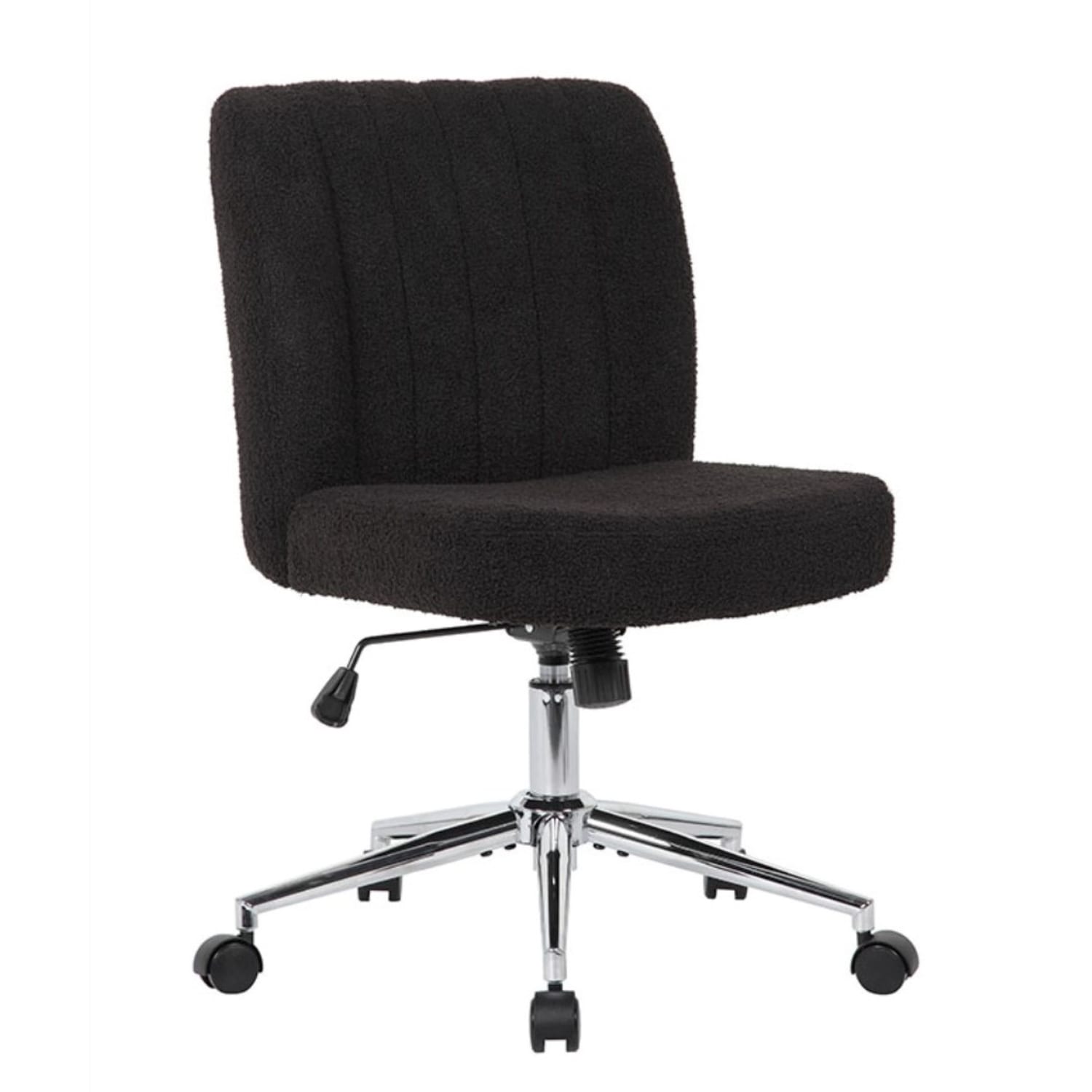 Boss Office Products Boucle Fabric Mid-Back Task Chair, Black